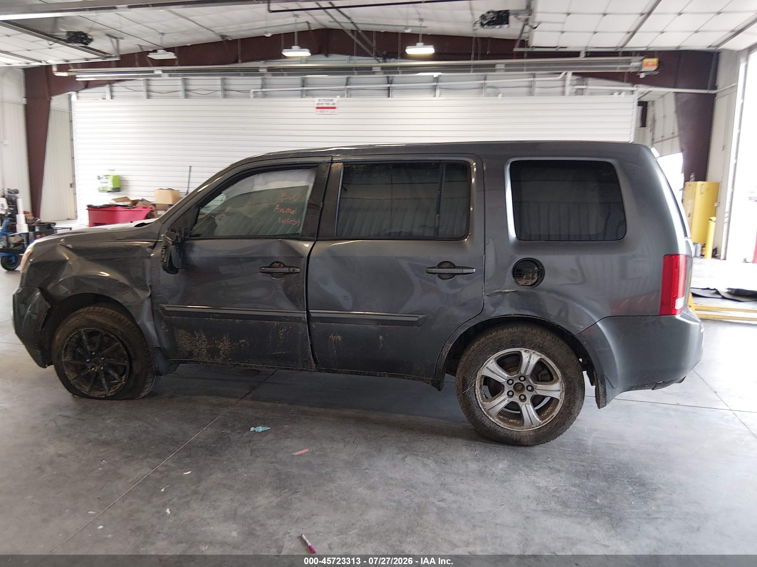 2013 Honda Pilot Ex-l Gray vin: 5FNYF4H53DB007069