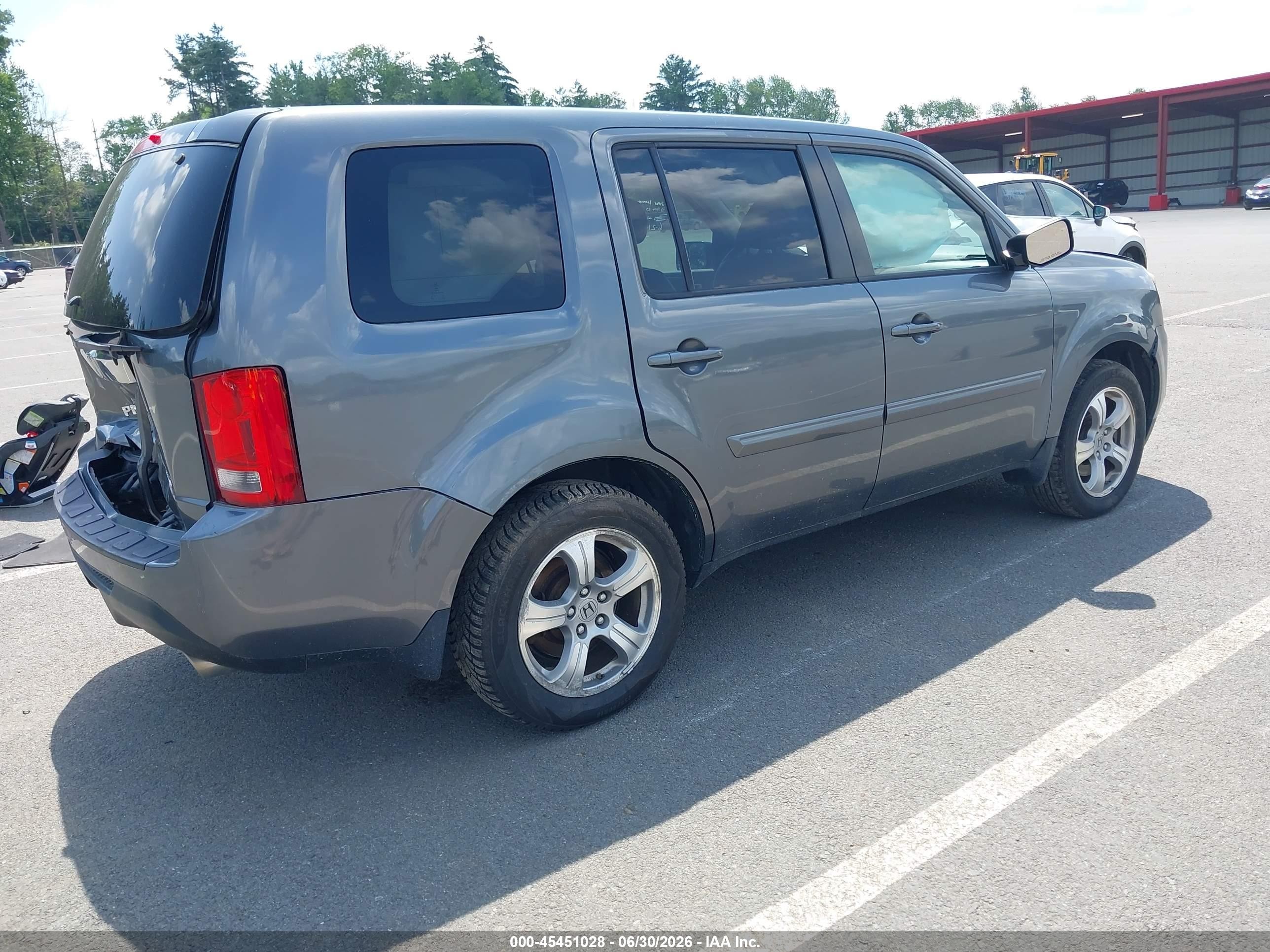2013 Honda Pilot Ex-l Gray vin: 5FNYF4H53DB037639
