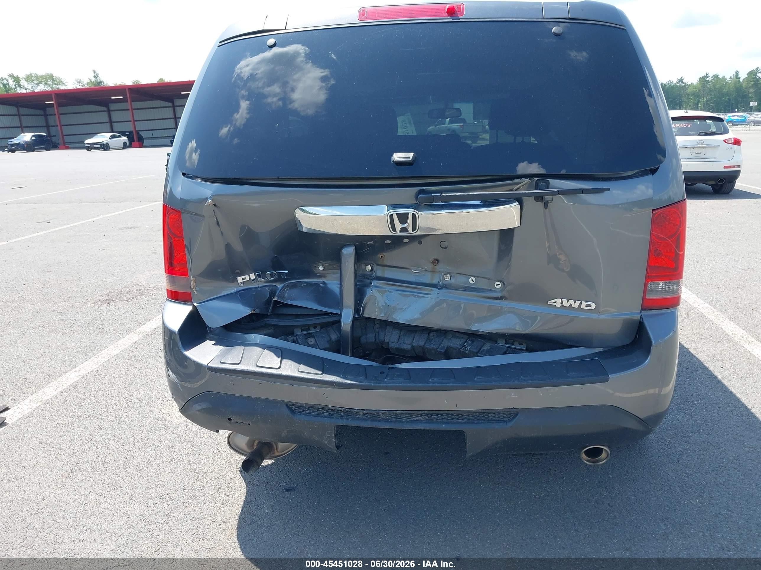 2013 Honda Pilot Ex-l Gray vin: 5FNYF4H53DB037639