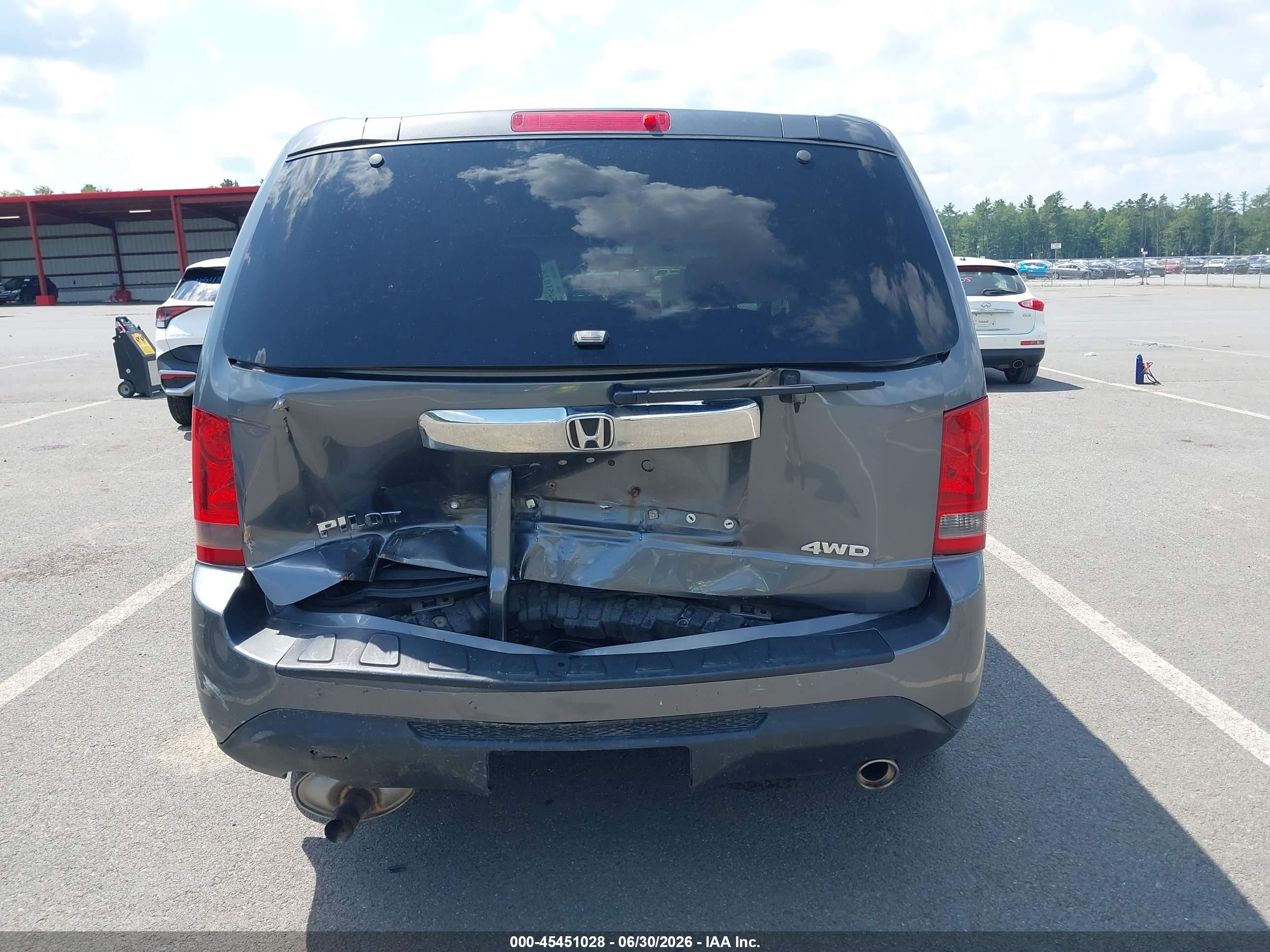 2013 Honda Pilot Ex-l Gray vin: 5FNYF4H53DB037639