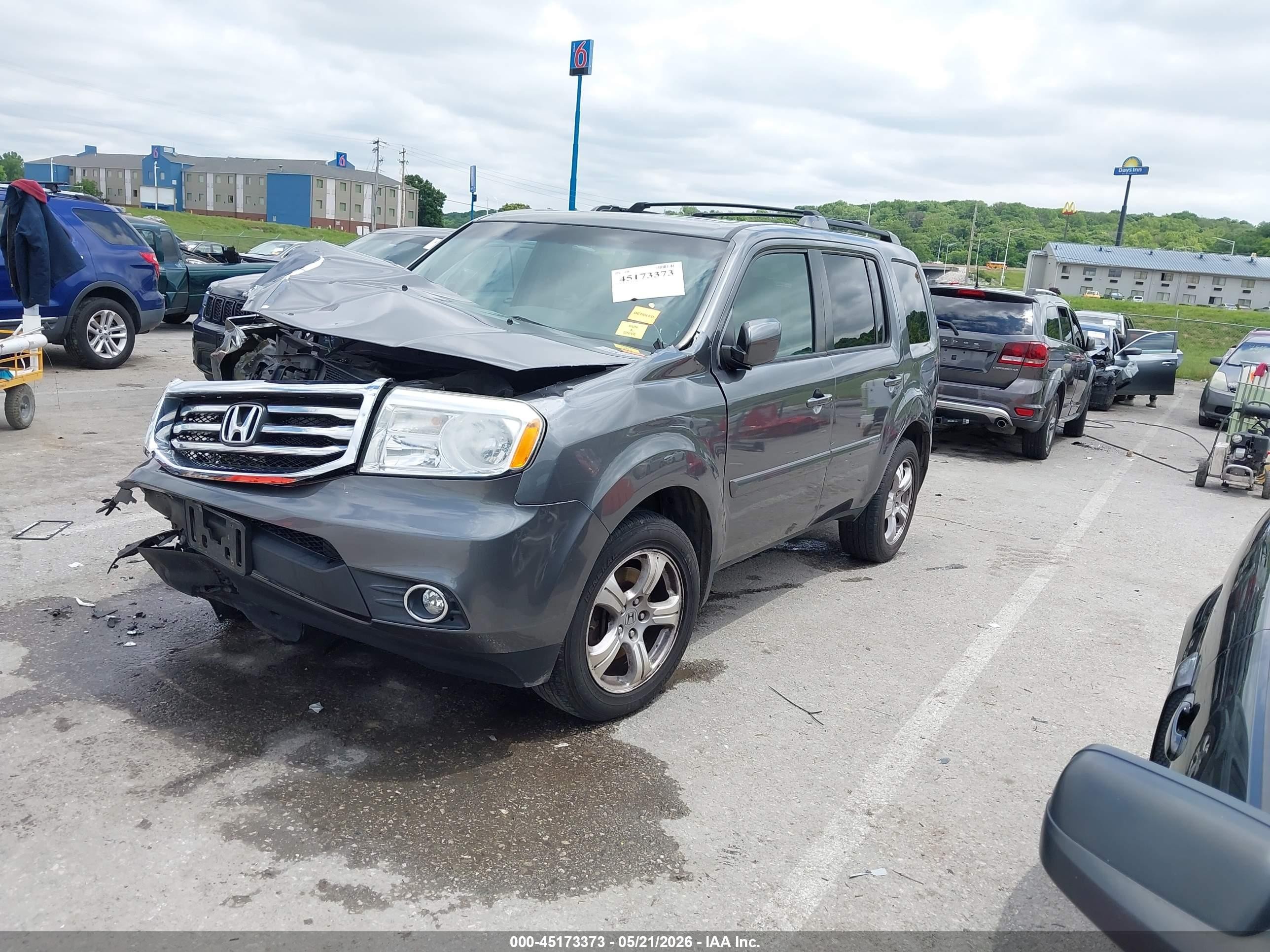 2013 Honda Pilot Ex-l Серый vin: 5FNYF4H53DB040895