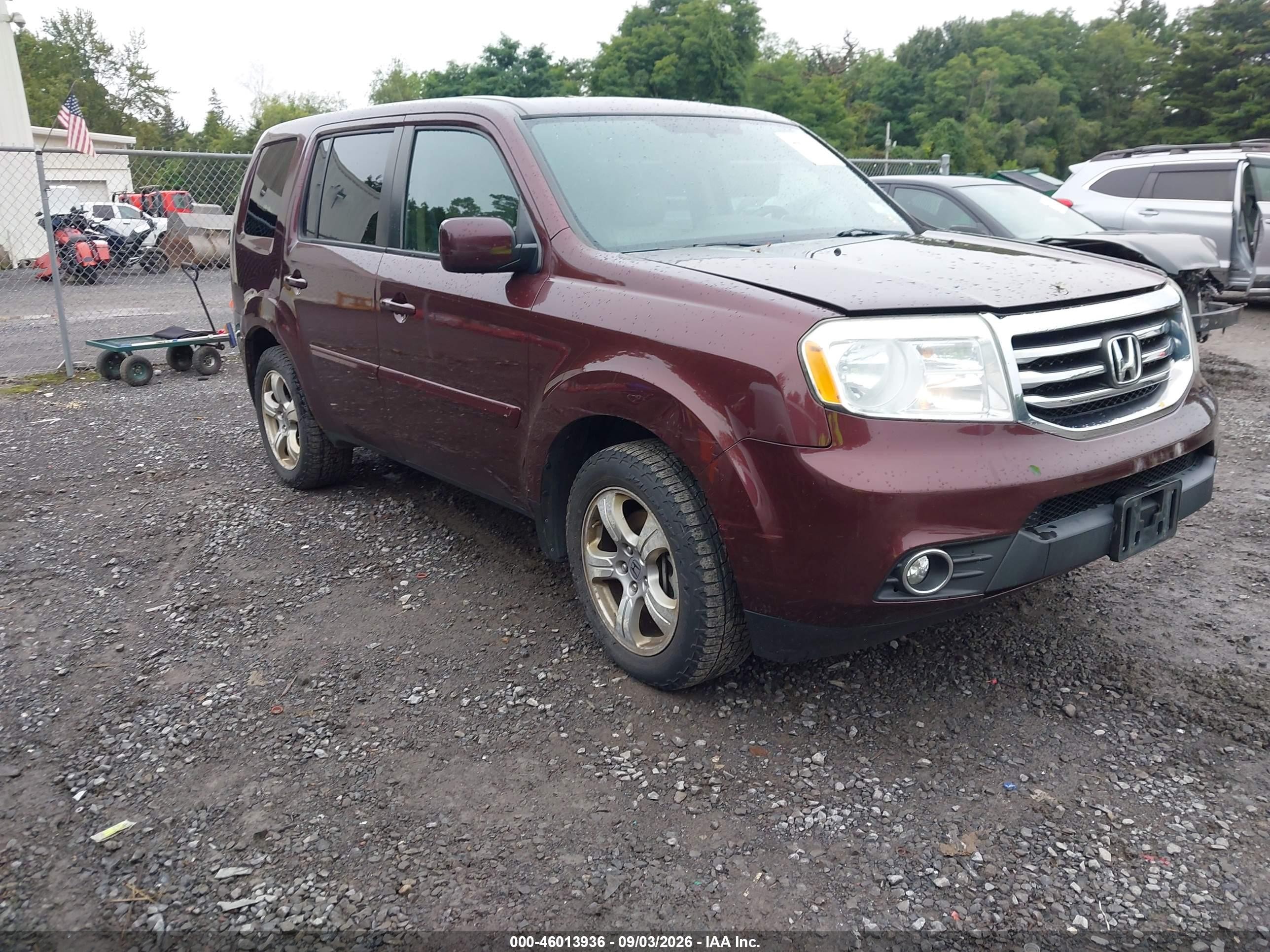 2013 Honda Pilot Ex-l Red vin: 5FNYF4H53DB046132