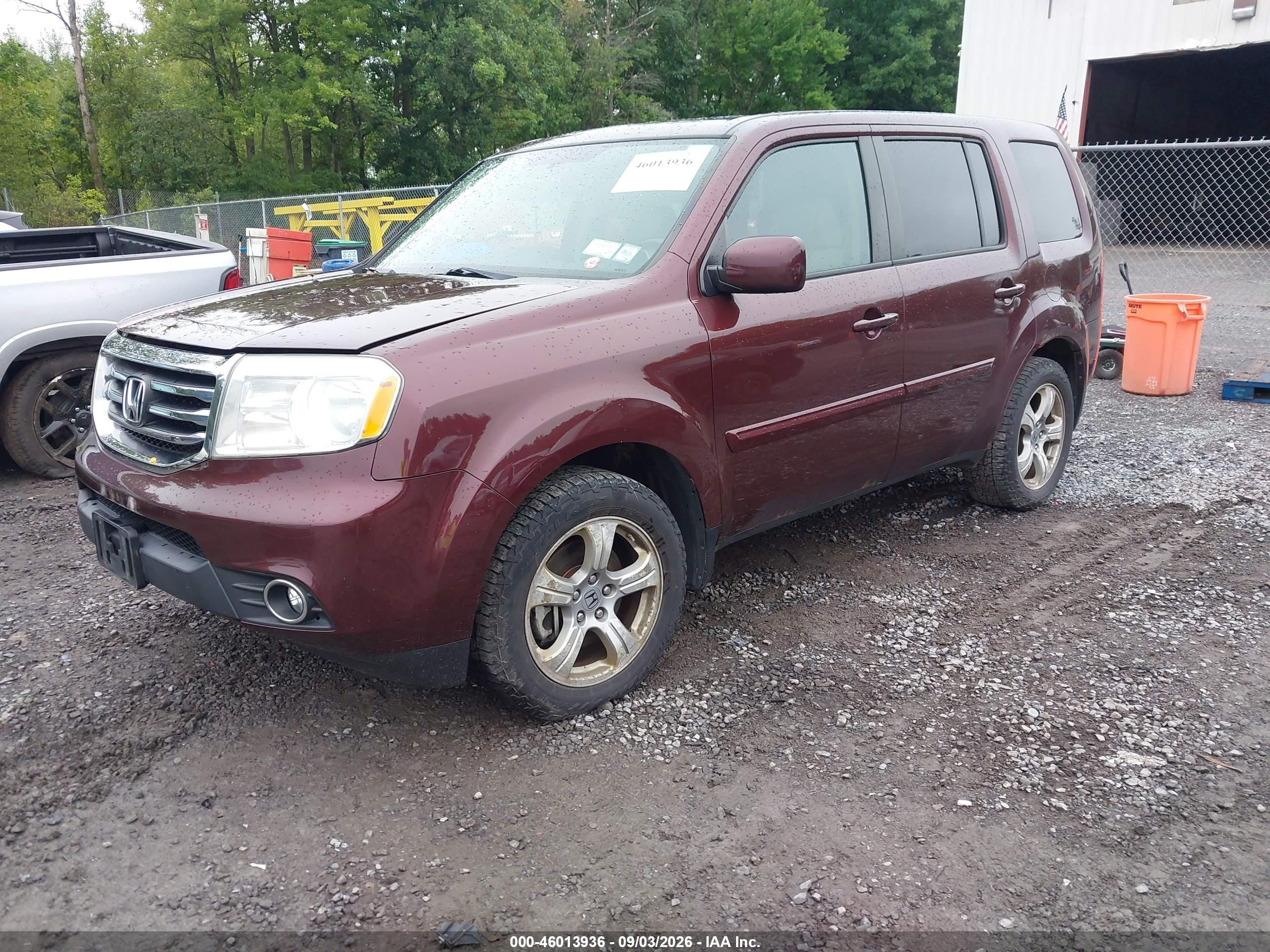 2013 Honda Pilot Ex-l Red vin: 5FNYF4H53DB046132