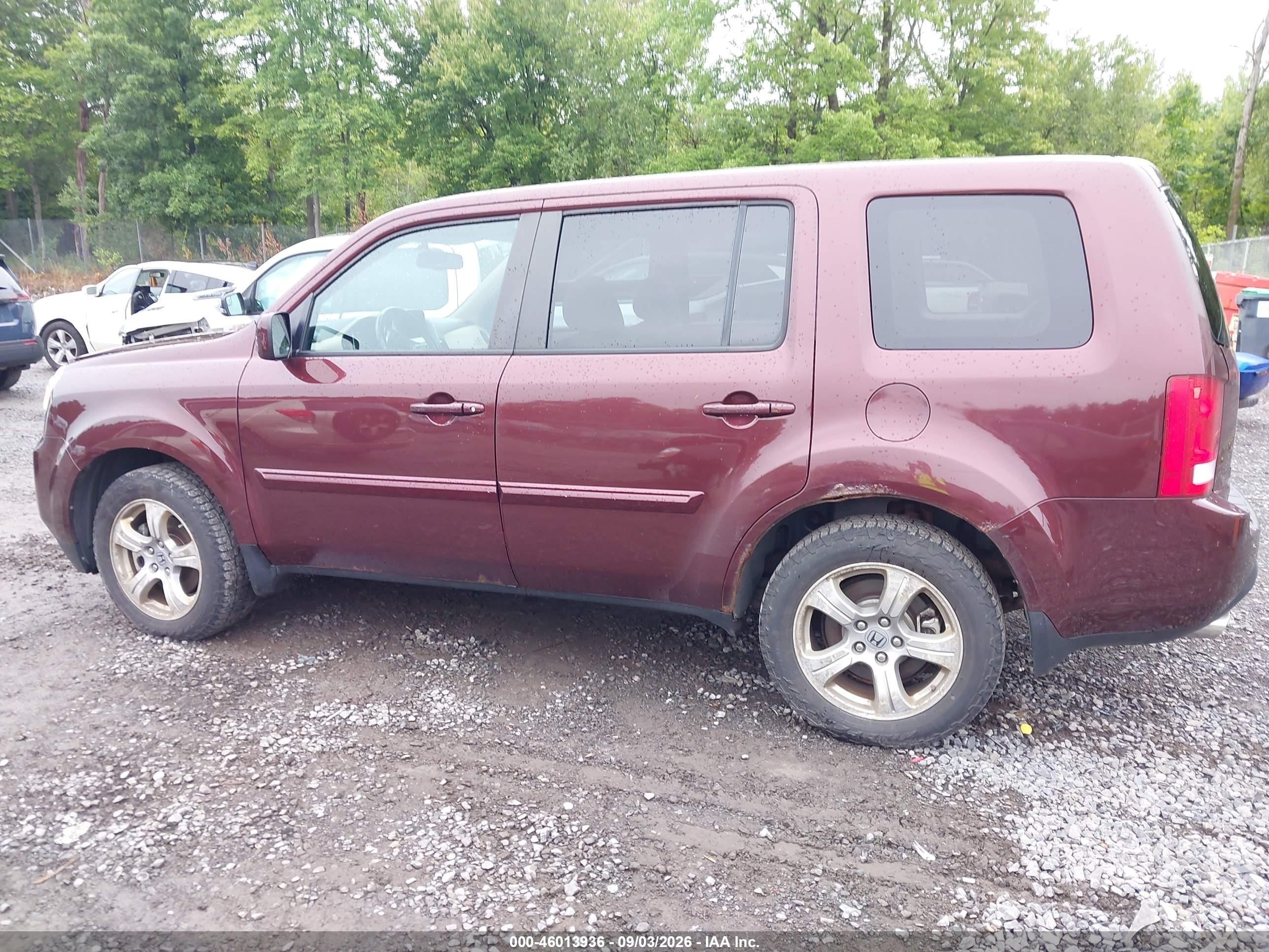 2013 Honda Pilot Ex-l Red vin: 5FNYF4H53DB046132