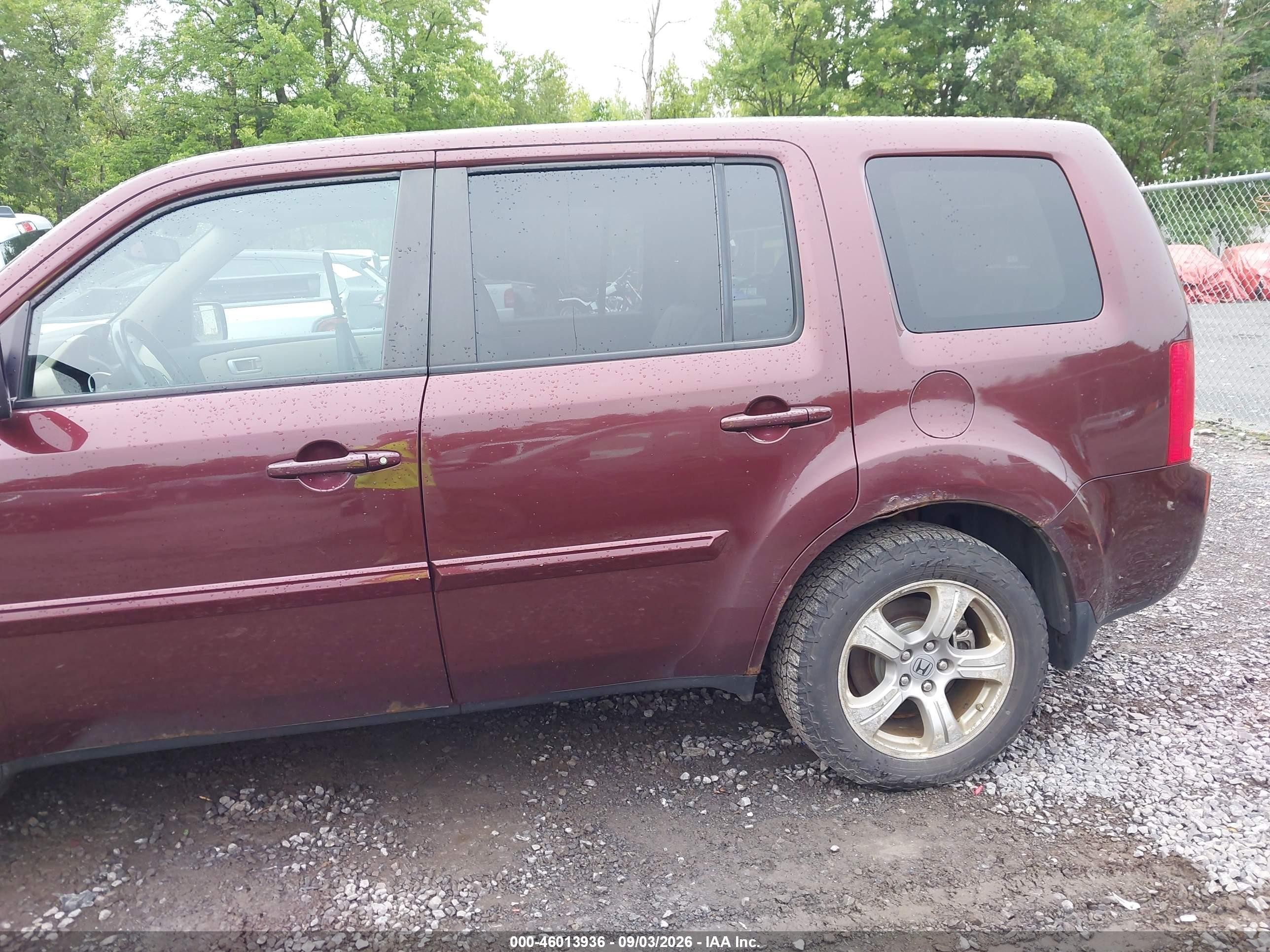 2013 Honda Pilot Ex-l Red vin: 5FNYF4H53DB046132