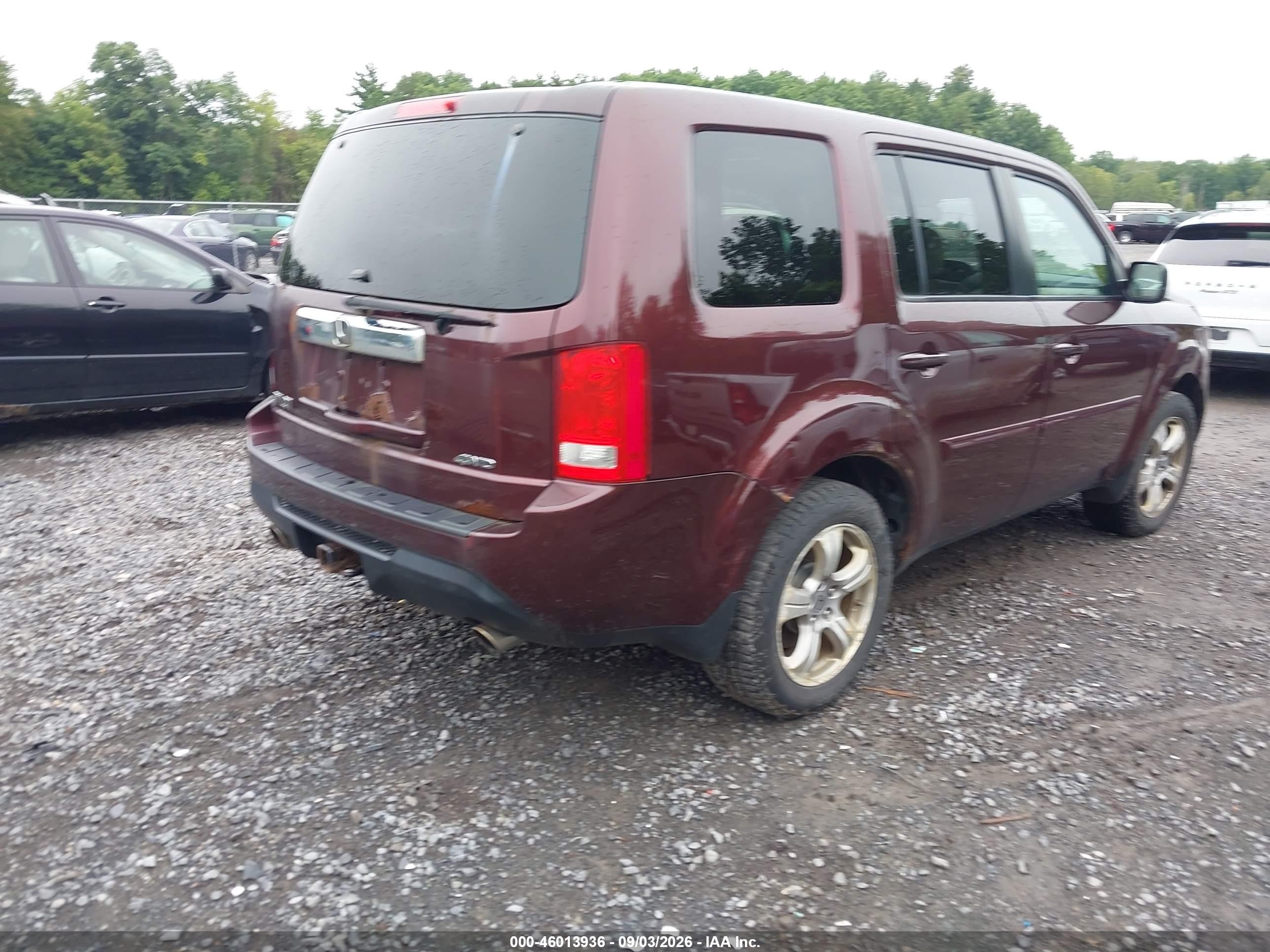 2013 Honda Pilot Ex-l Red vin: 5FNYF4H53DB046132
