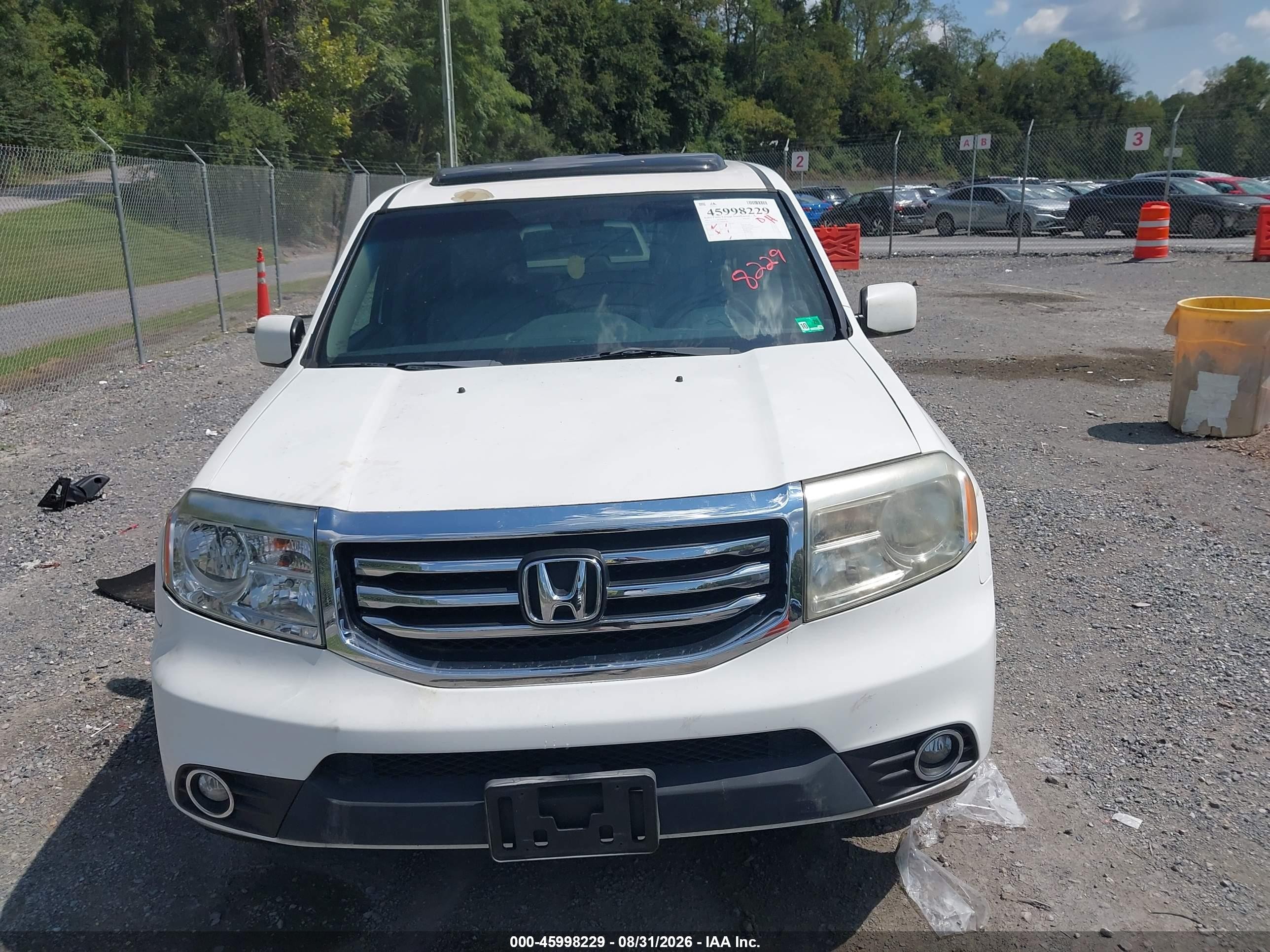 2013 Honda Pilot Ex-l Белый vin: 5FNYF4H53DB068566
