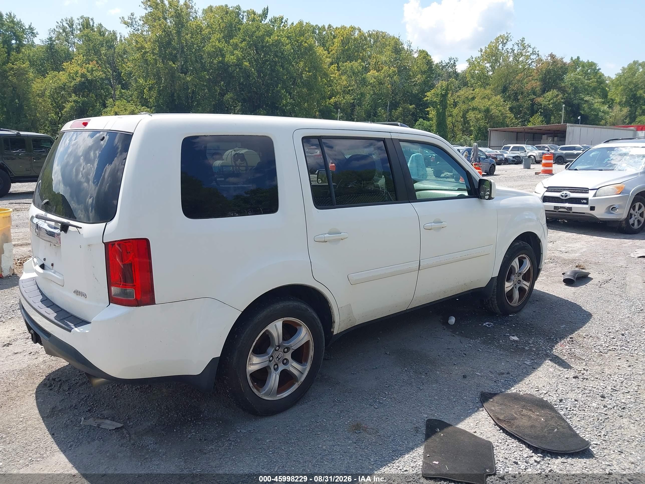 2013 Honda Pilot Ex-l Белый vin: 5FNYF4H53DB068566