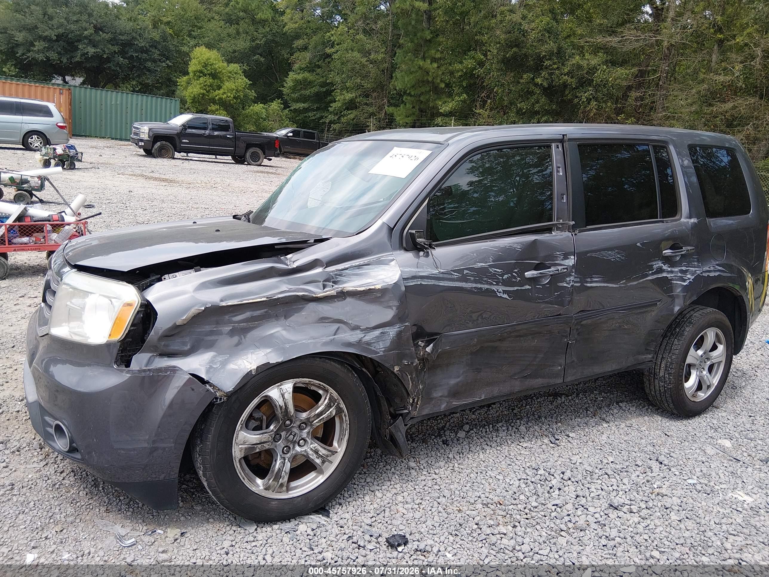 2015 Honda Pilot Ex-l Gray vin: 5FNYF4H53FB020178