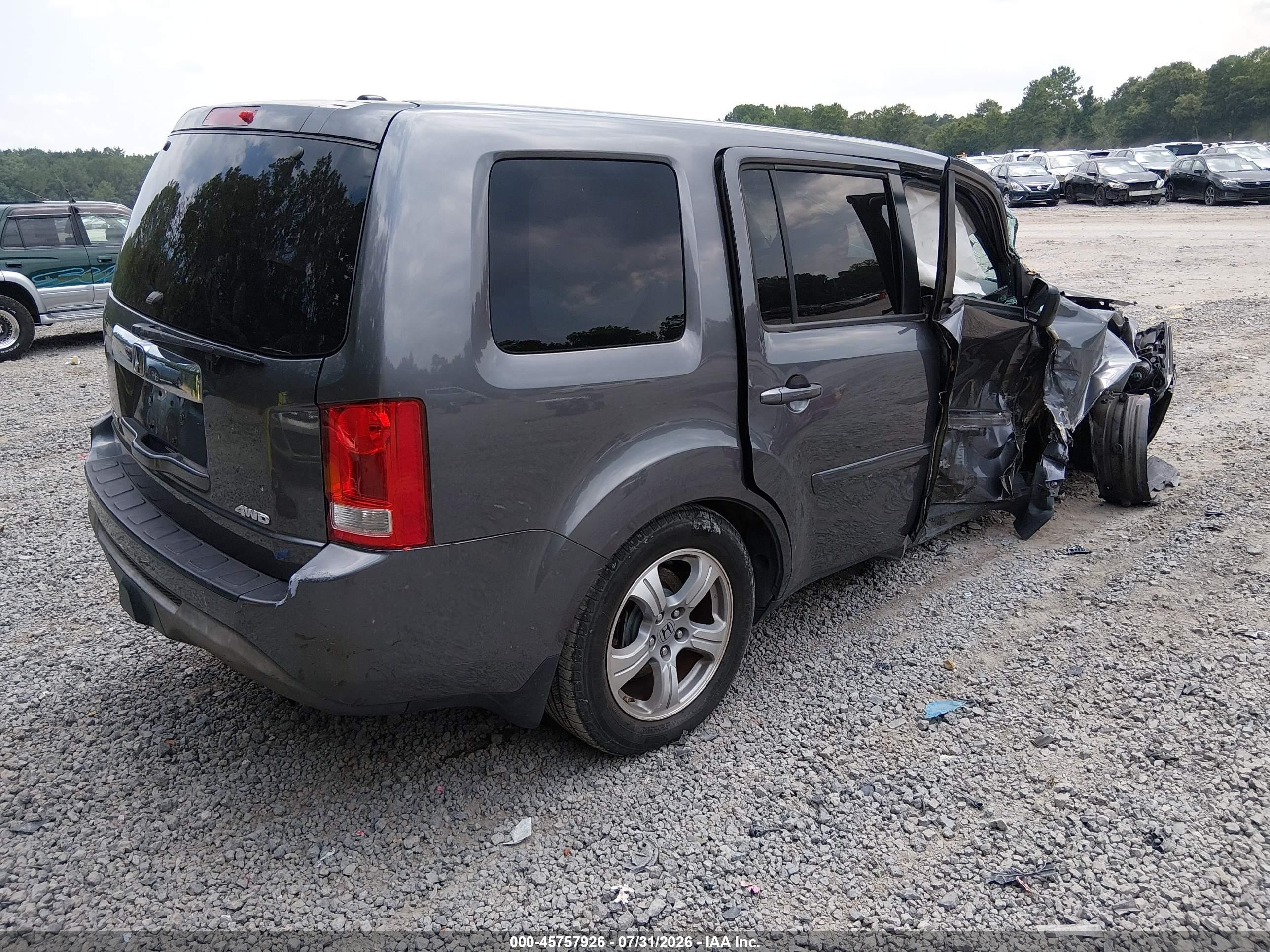 2015 Honda Pilot Ex-l Gray vin: 5FNYF4H53FB020178