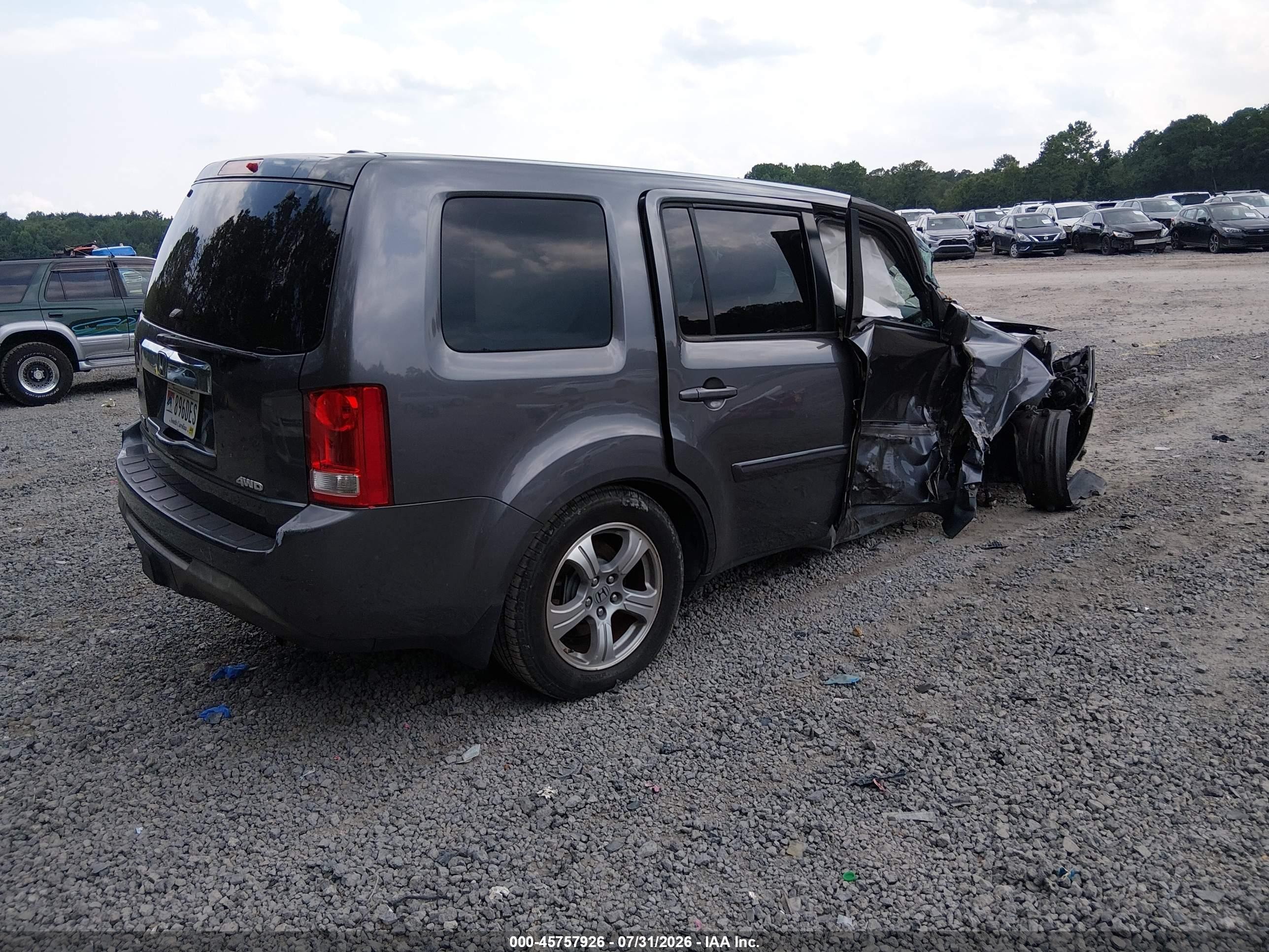 2015 Honda Pilot Ex-l Gray vin: 5FNYF4H53FB020178