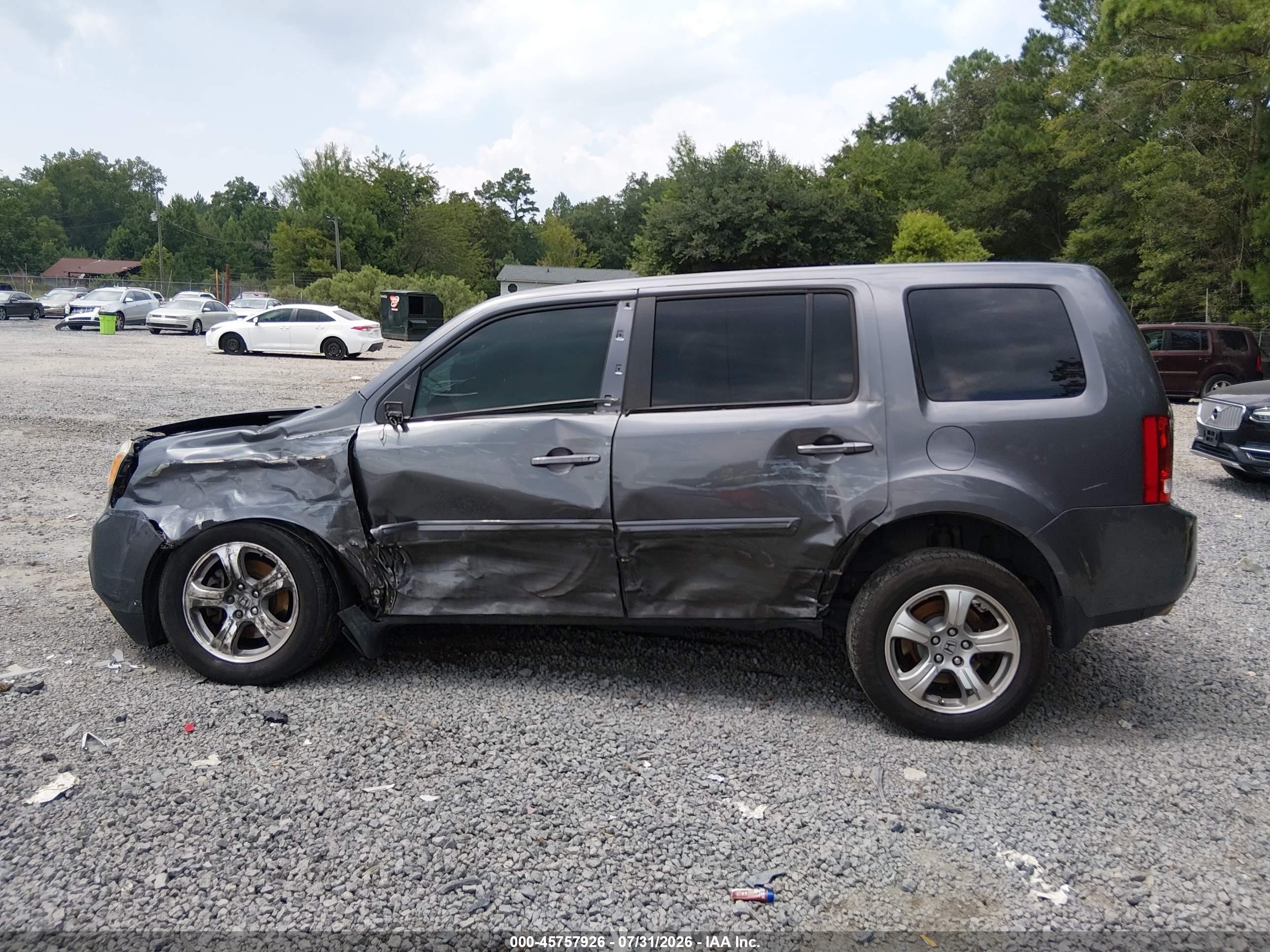 2015 Honda Pilot Ex-l Gray vin: 5FNYF4H53FB020178