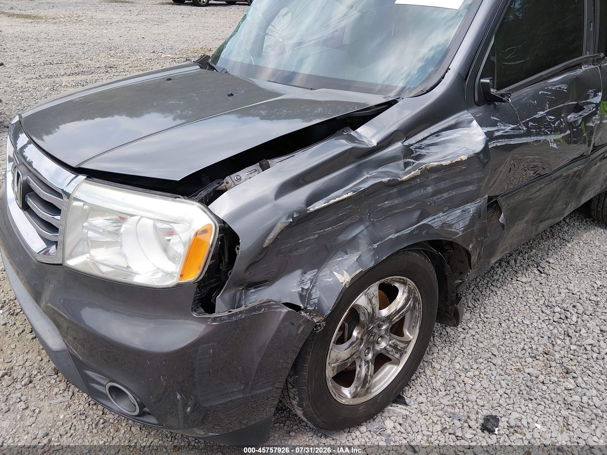 2015 Honda Pilot Ex-l Gray vin: 5FNYF4H53FB020178