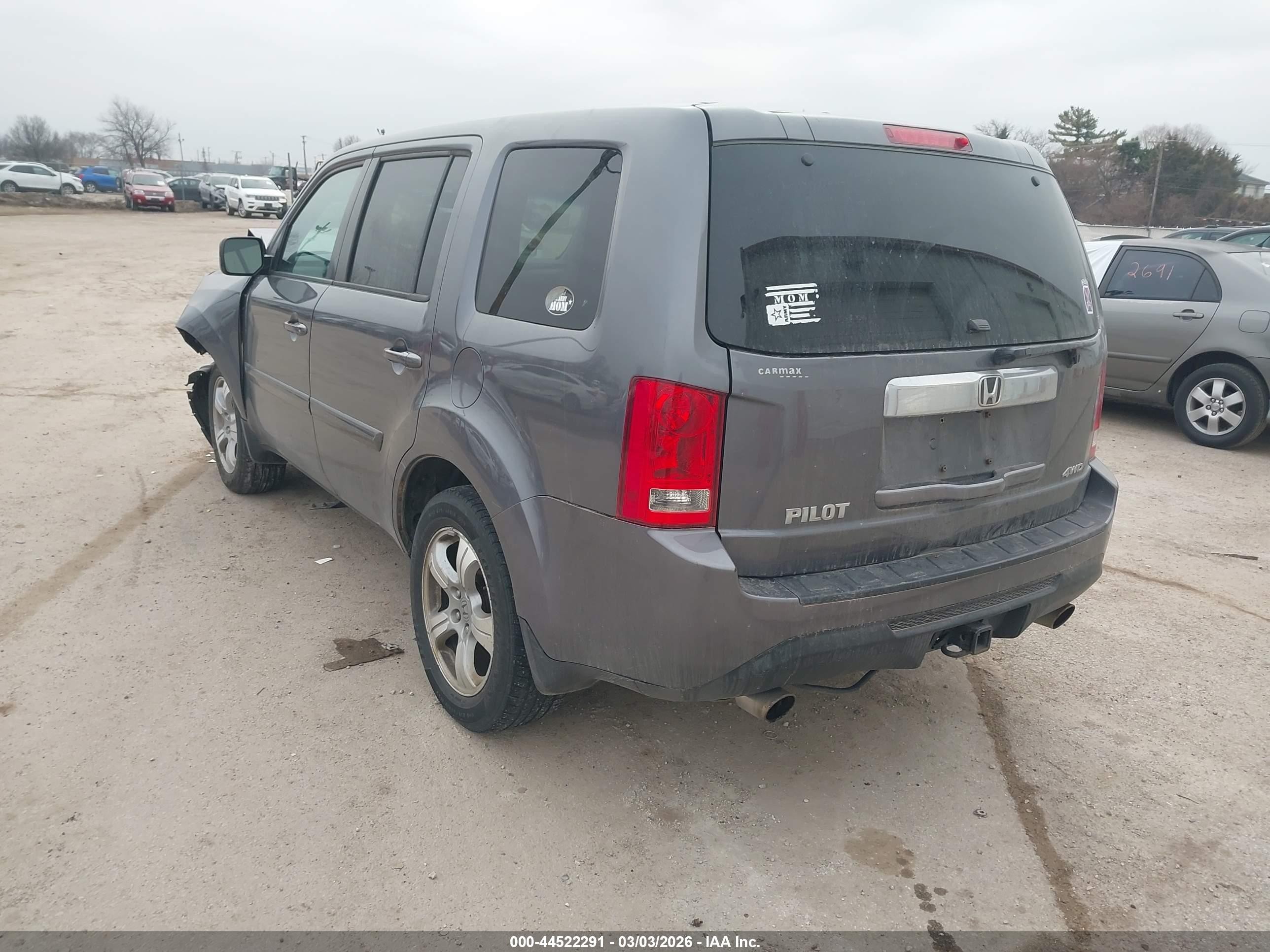 2015 Honda Pilot Ex-l Gray vin: 5FNYF4H53FB034128