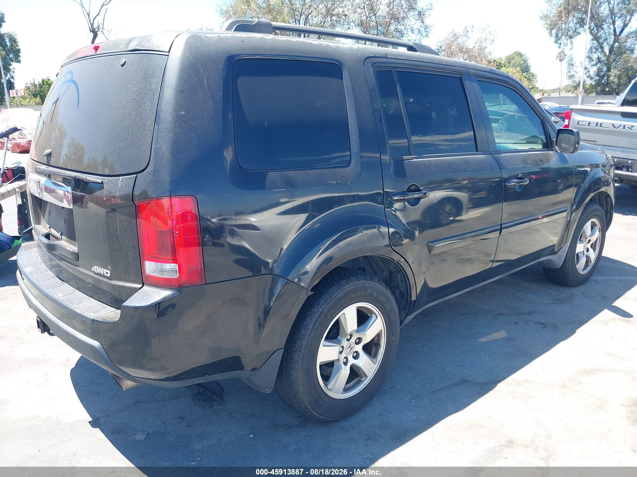 2011 Honda Pilot Ex-l Black vin: 5FNYF4H54BB030602