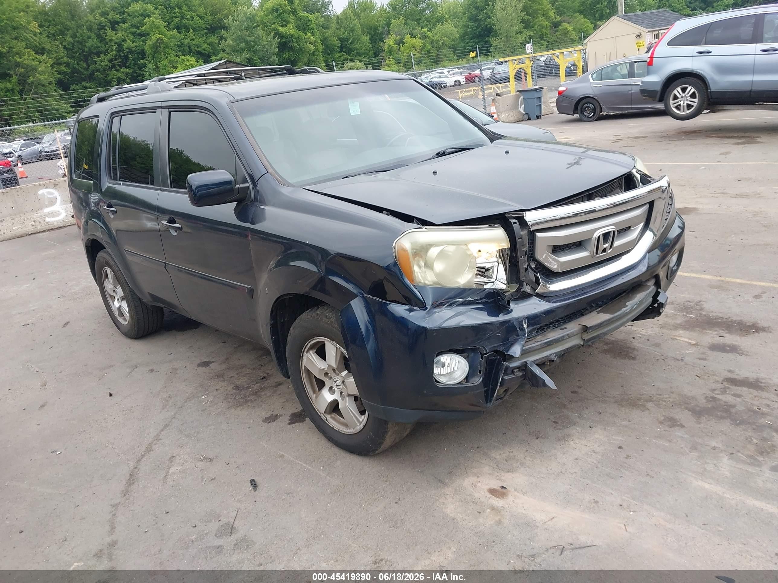 2011 Honda Pilot Ex-l Dark Blue vin: 5FNYF4H54BB052356