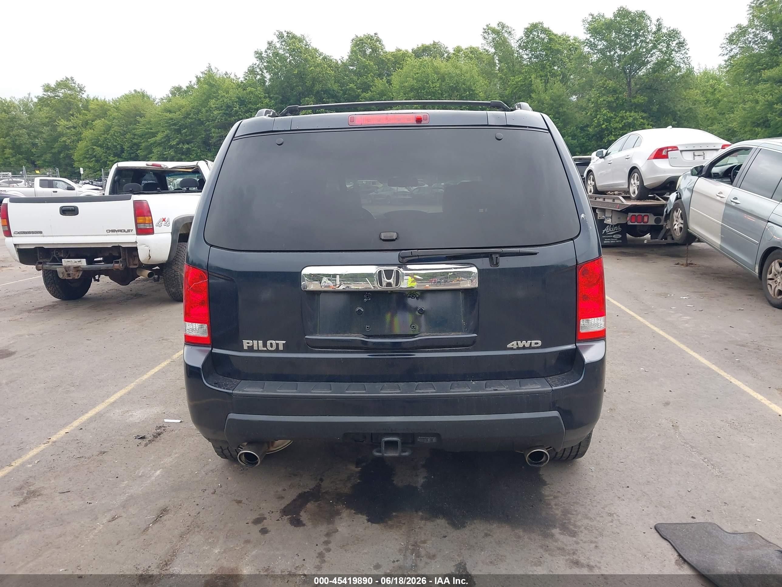 2011 Honda Pilot Ex-l Dark Blue vin: 5FNYF4H54BB052356