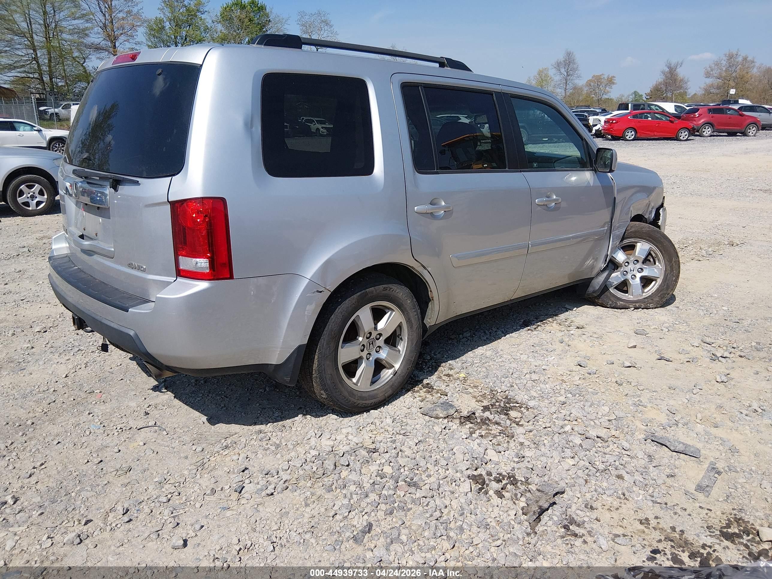 2011 Honda Pilot Ex-l Silver vin: 5FNYF4H54BB058867