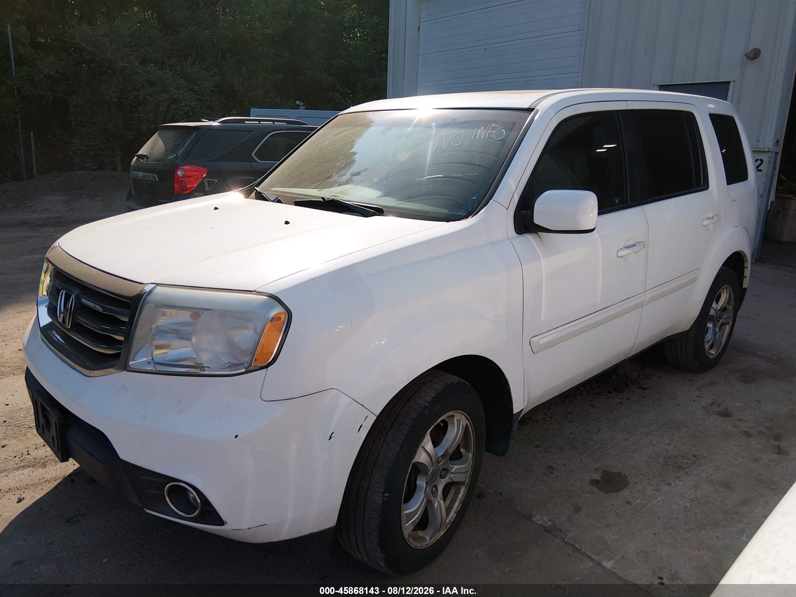 2012 Honda Pilot Ex-l White vin: 5FNYF4H54CB013946