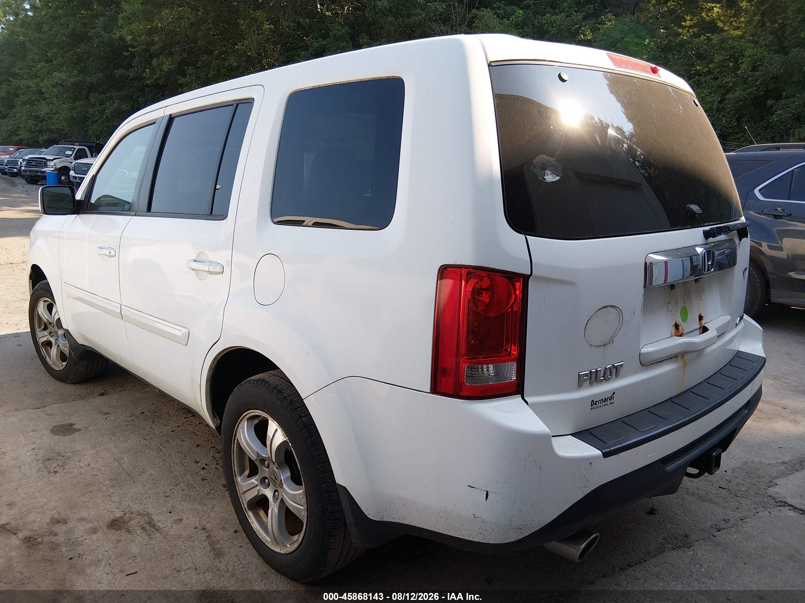 2012 Honda Pilot Ex-l White vin: 5FNYF4H54CB013946