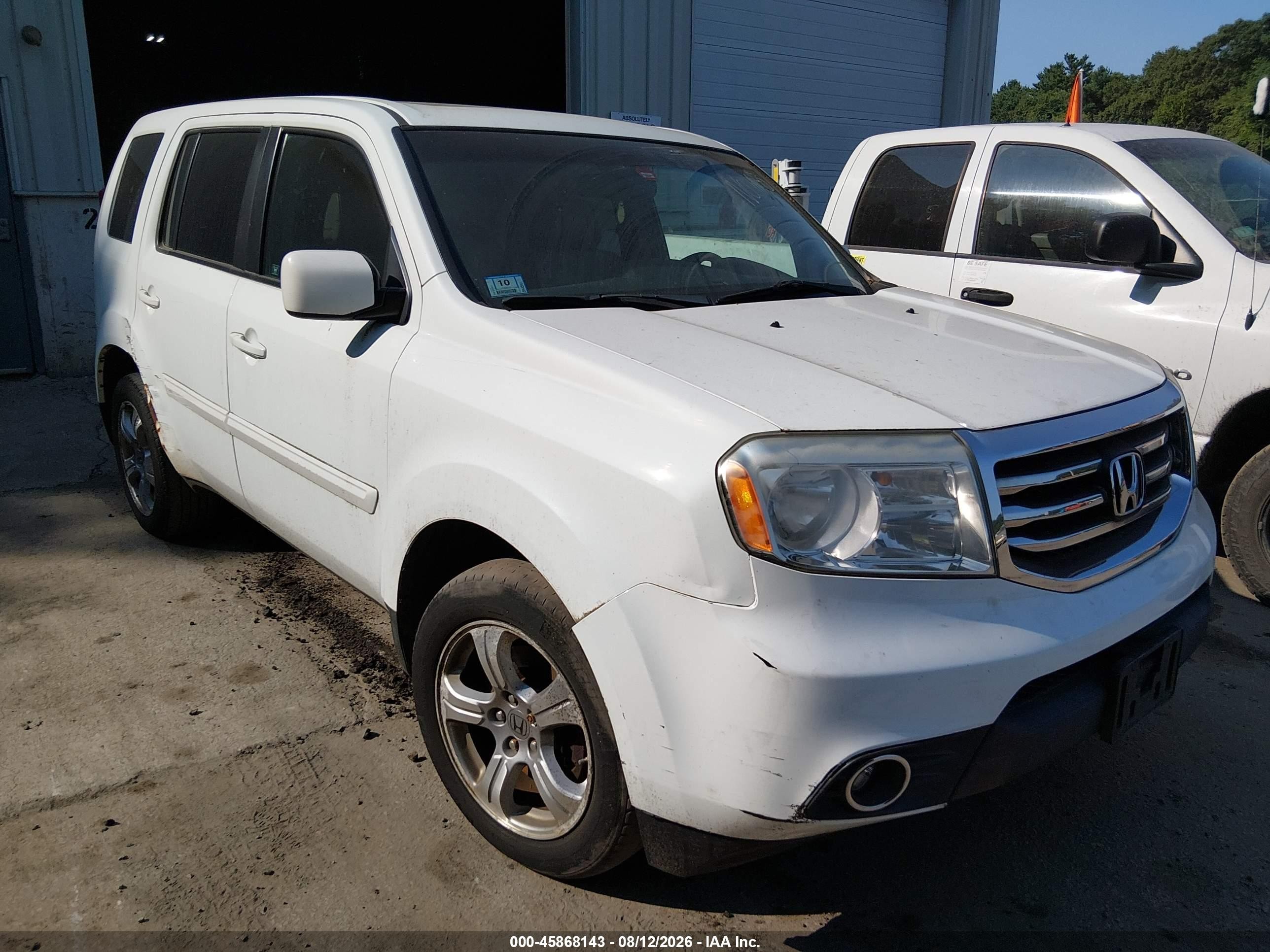 2012 Honda Pilot Ex-l White vin: 5FNYF4H54CB013946