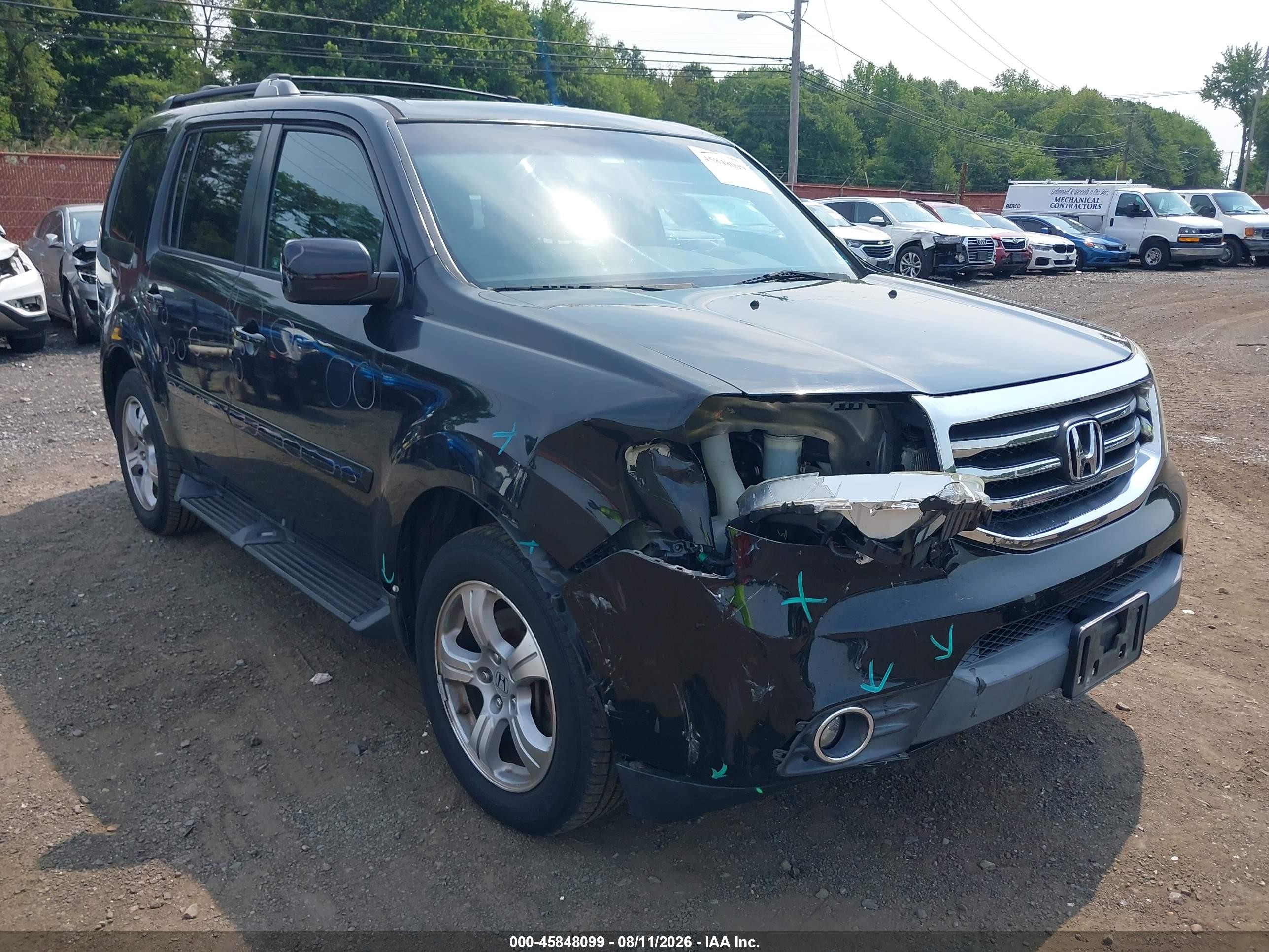 2012 Honda Pilot Ex-l Black vin: 5FNYF4H54CB068266