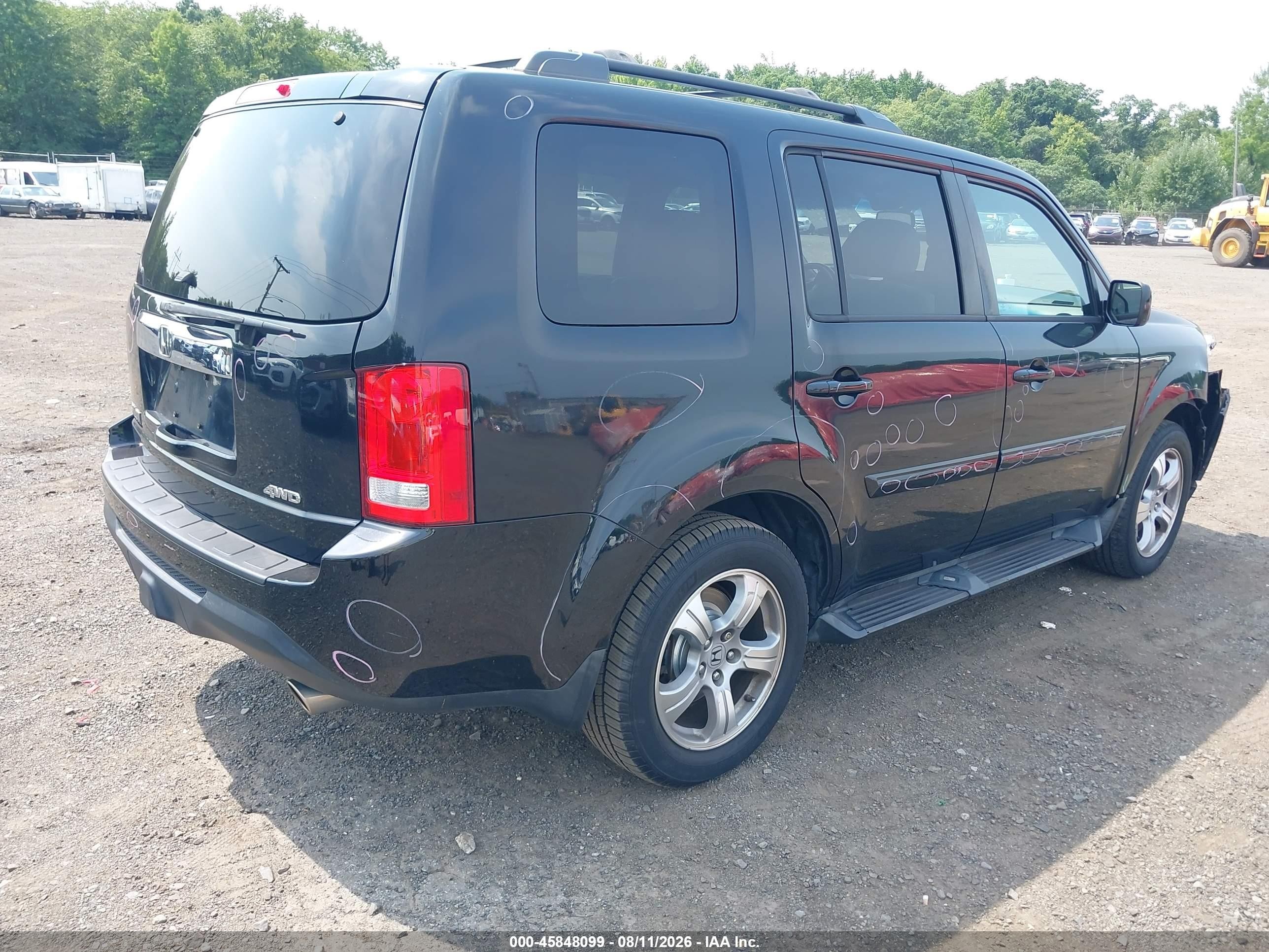 2012 Honda Pilot Ex-l Black vin: 5FNYF4H54CB068266