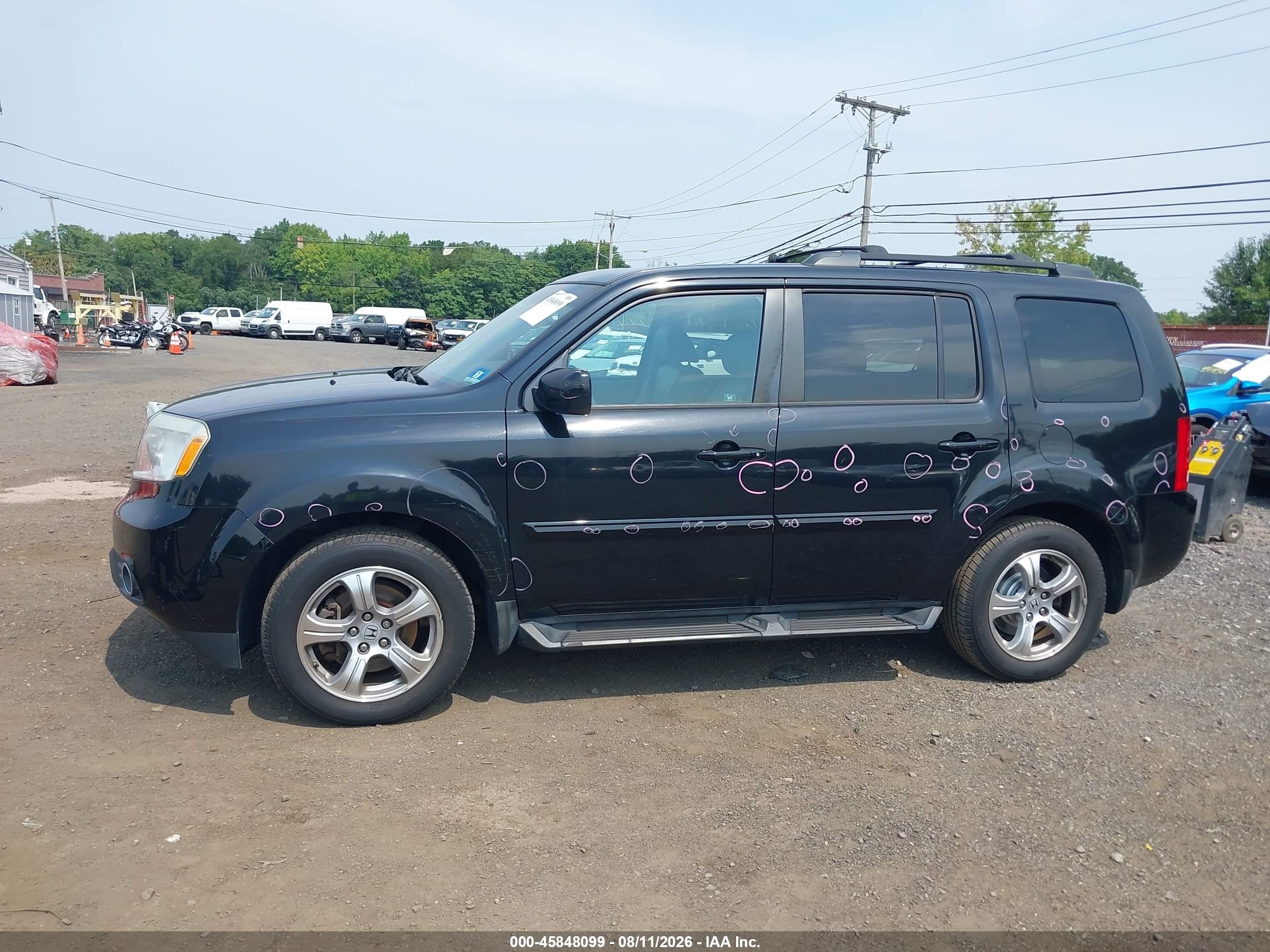 2012 Honda Pilot Ex-l Black vin: 5FNYF4H54CB068266