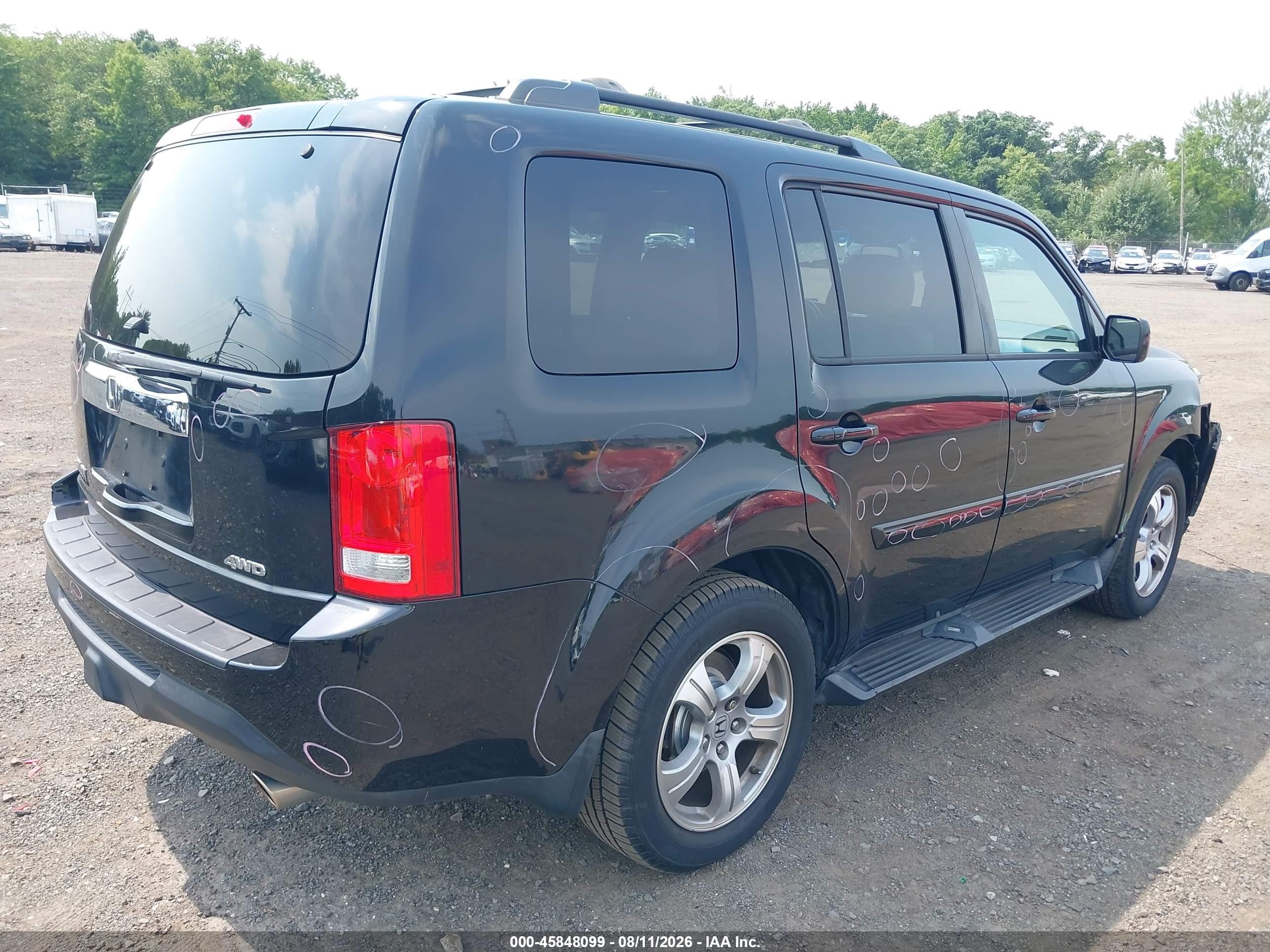 2012 Honda Pilot Ex-l Black vin: 5FNYF4H54CB068266