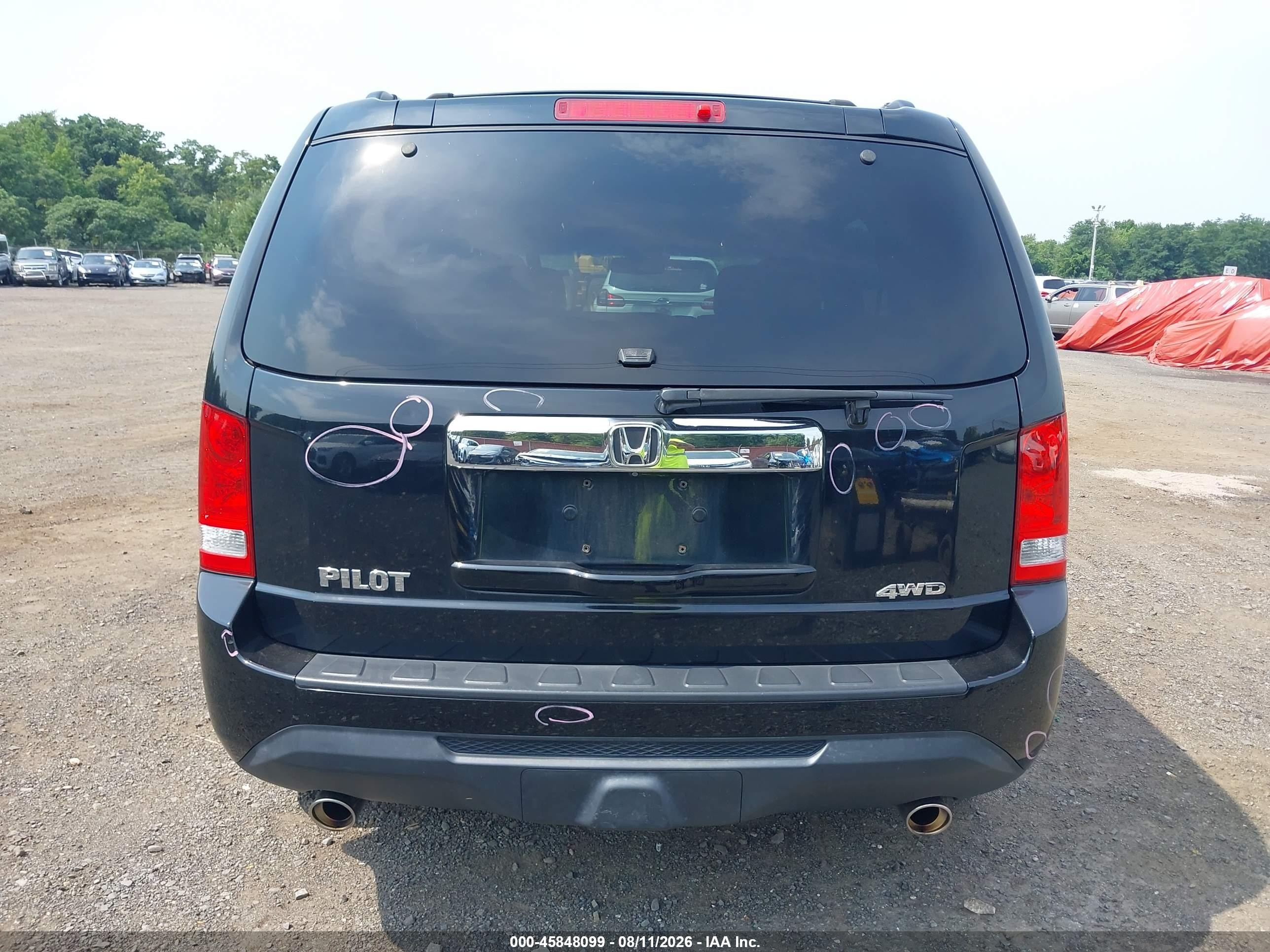 2012 Honda Pilot Ex-l Black vin: 5FNYF4H54CB068266
