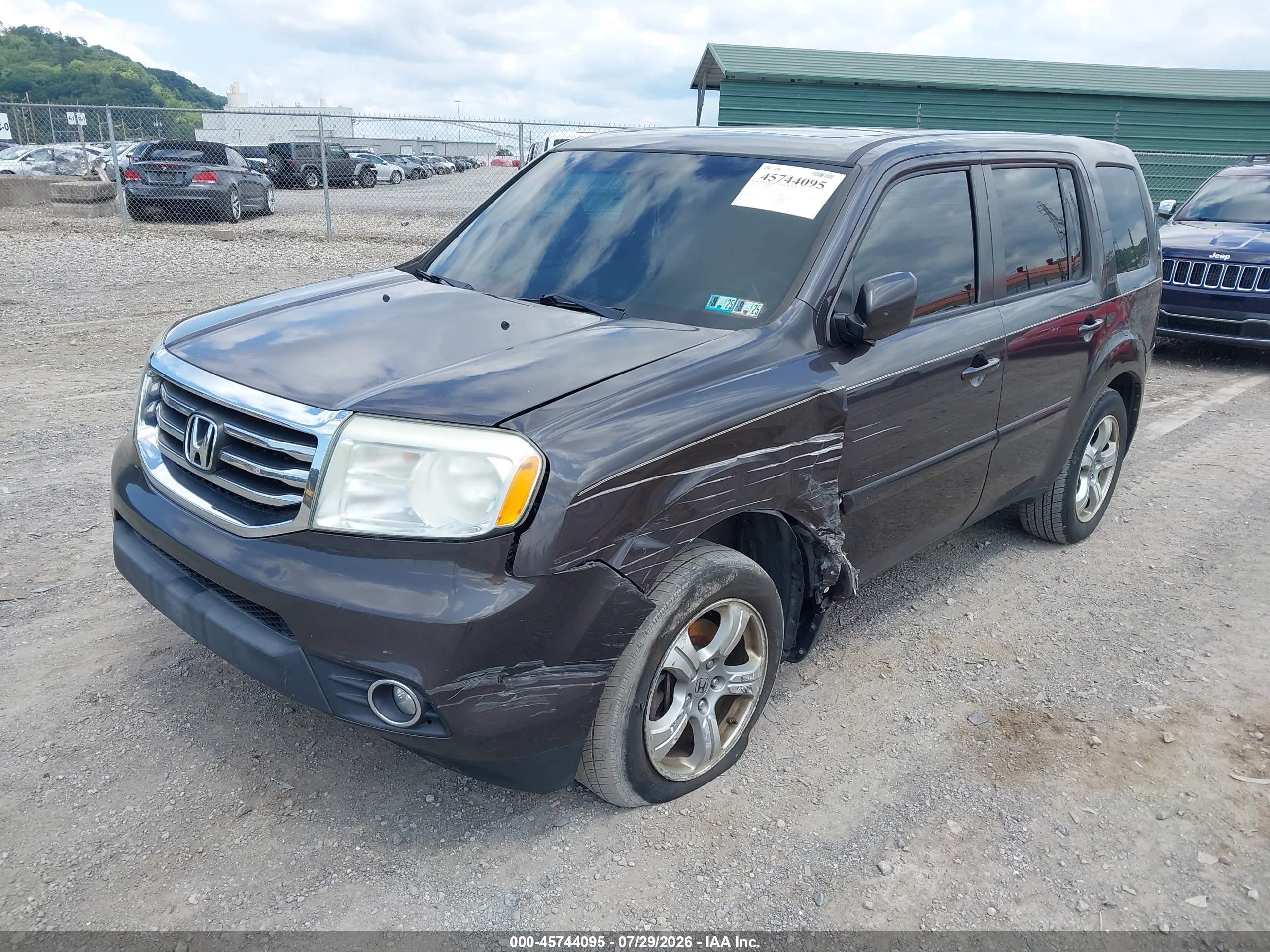 2013 Honda Pilot Ex-l Серый vin: 5FNYF4H54DB013656