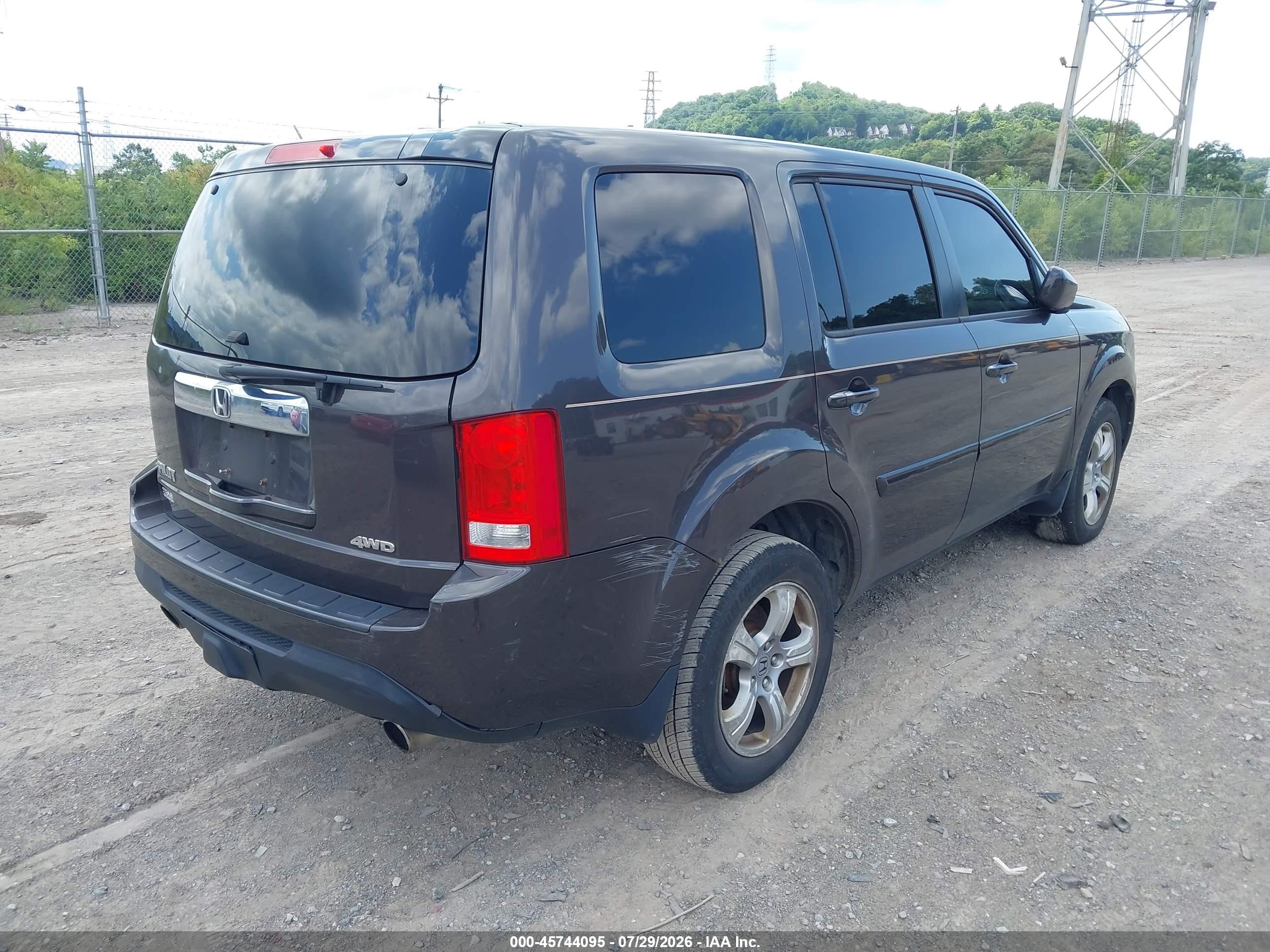 2013 Honda Pilot Ex-l Серый vin: 5FNYF4H54DB013656