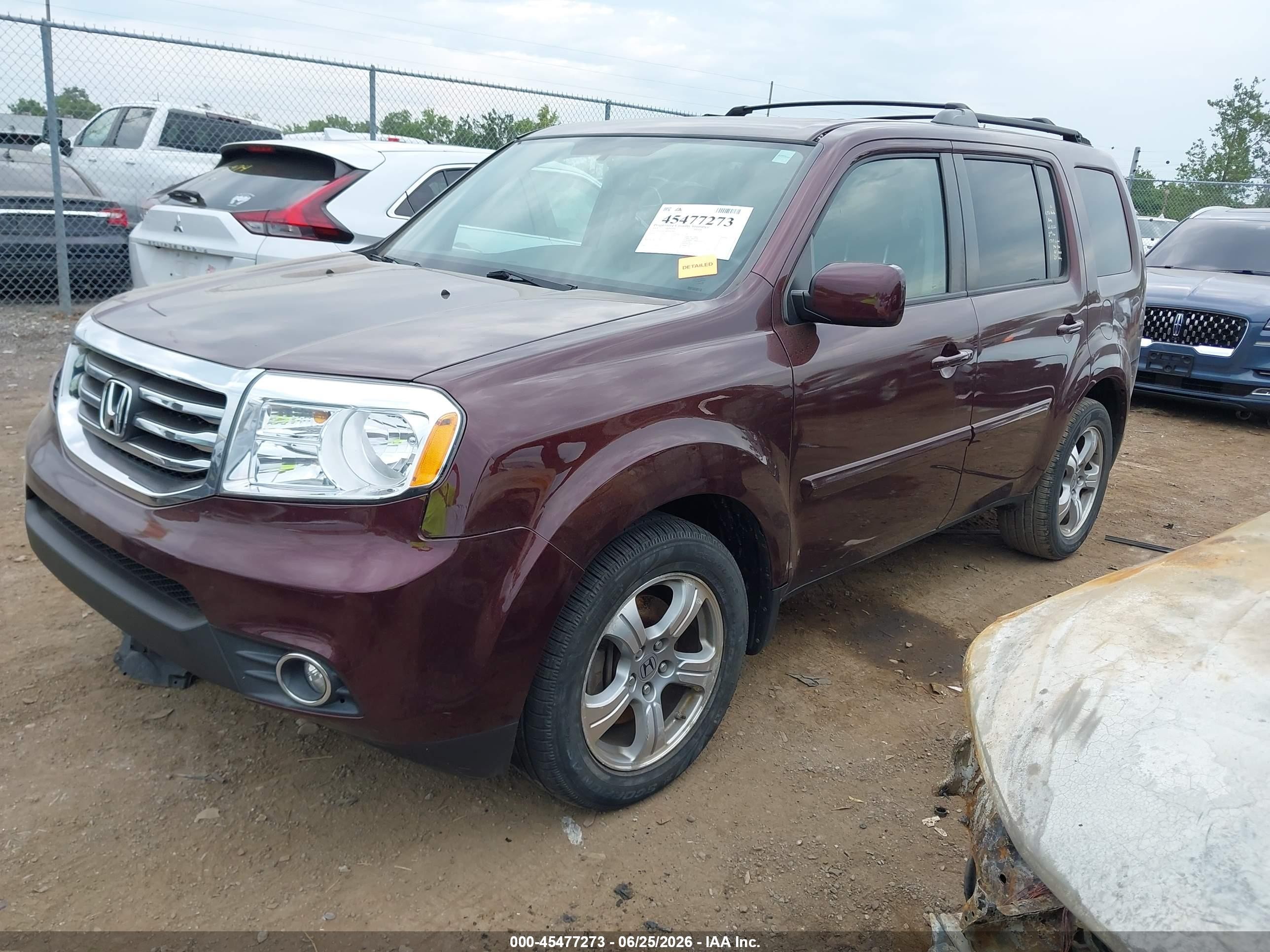 2013 Honda Pilot Ex-l Темно-бордовый vin: 5FNYF4H54DB042901