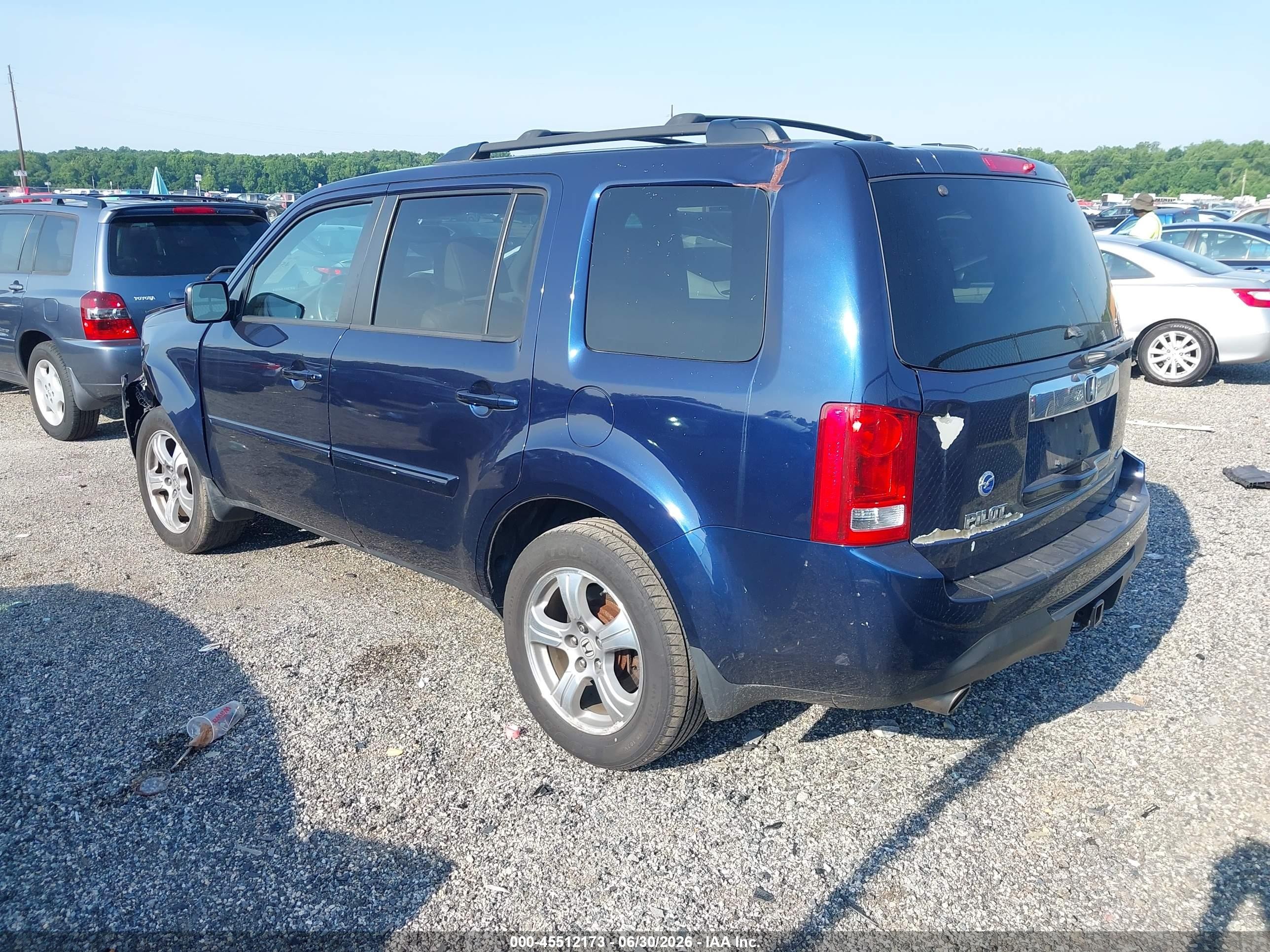 2013 Honda Pilot Ex-l Синий vin: 5FNYF4H54DB067877