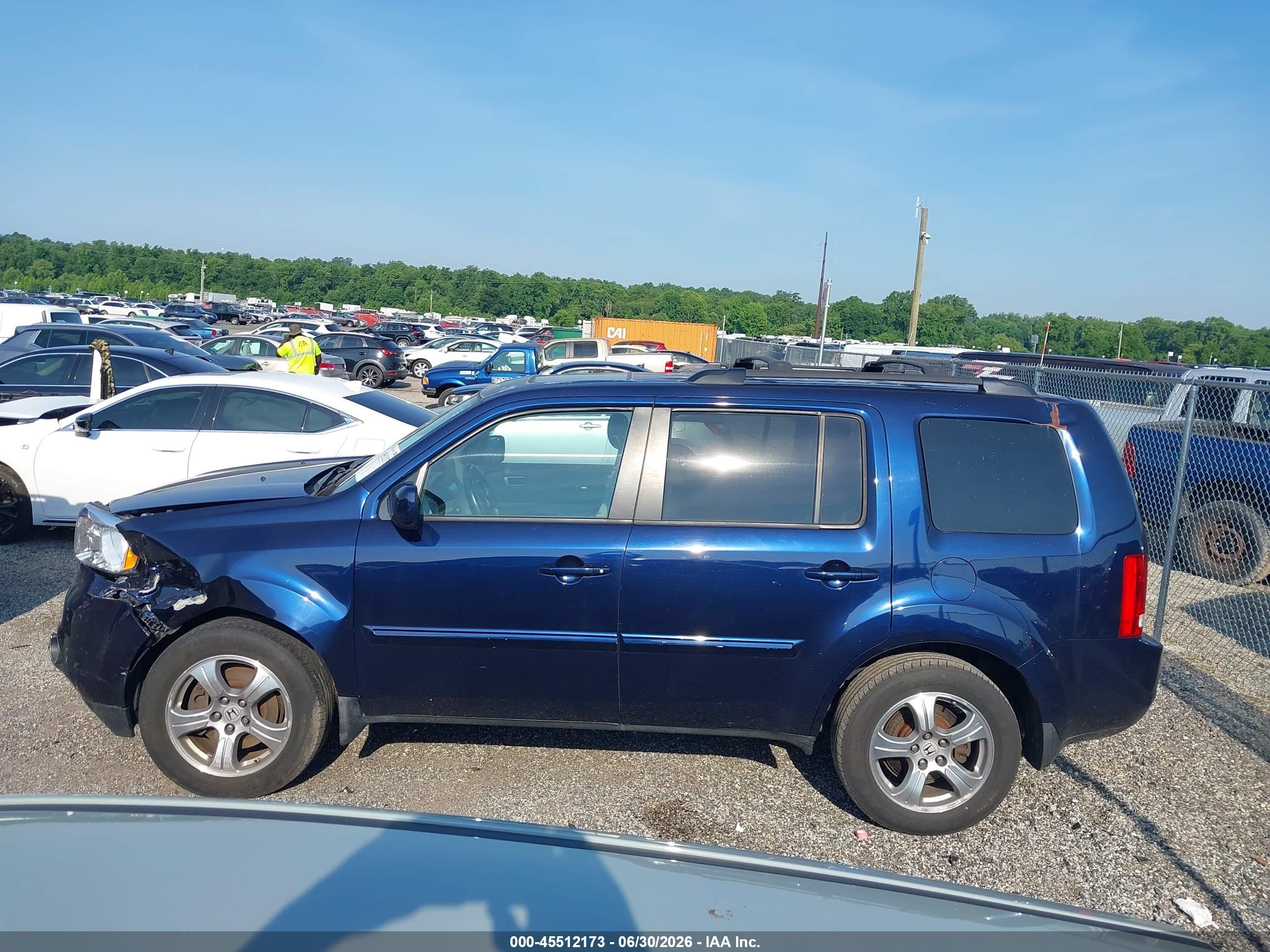 2013 Honda Pilot Ex-l Синий vin: 5FNYF4H54DB067877