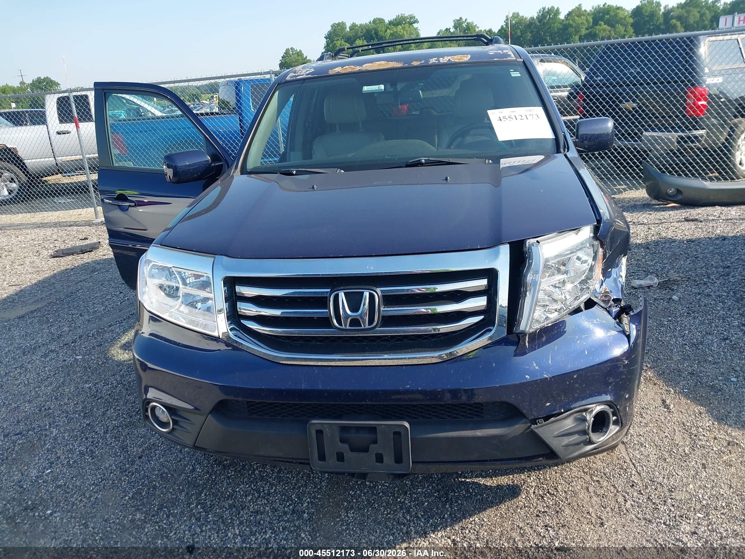 2013 Honda Pilot Ex-l Синий vin: 5FNYF4H54DB067877