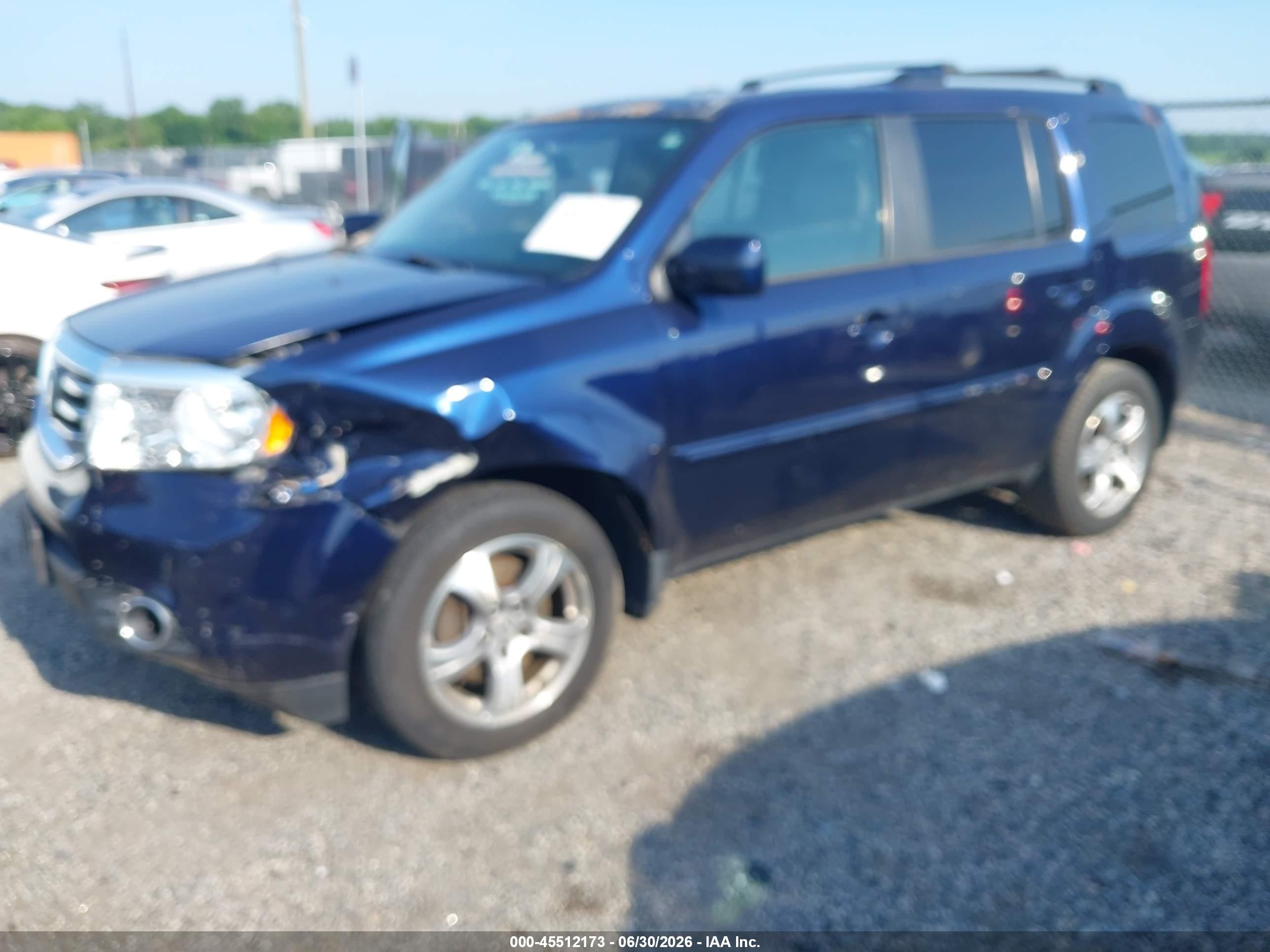 2013 Honda Pilot Ex-l Синий vin: 5FNYF4H54DB067877