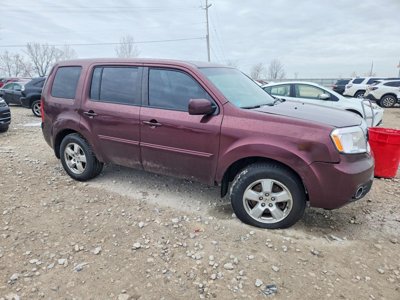 2013 Honda Pilot Exl Burgundy vin: 5FNYF4H54DB072819