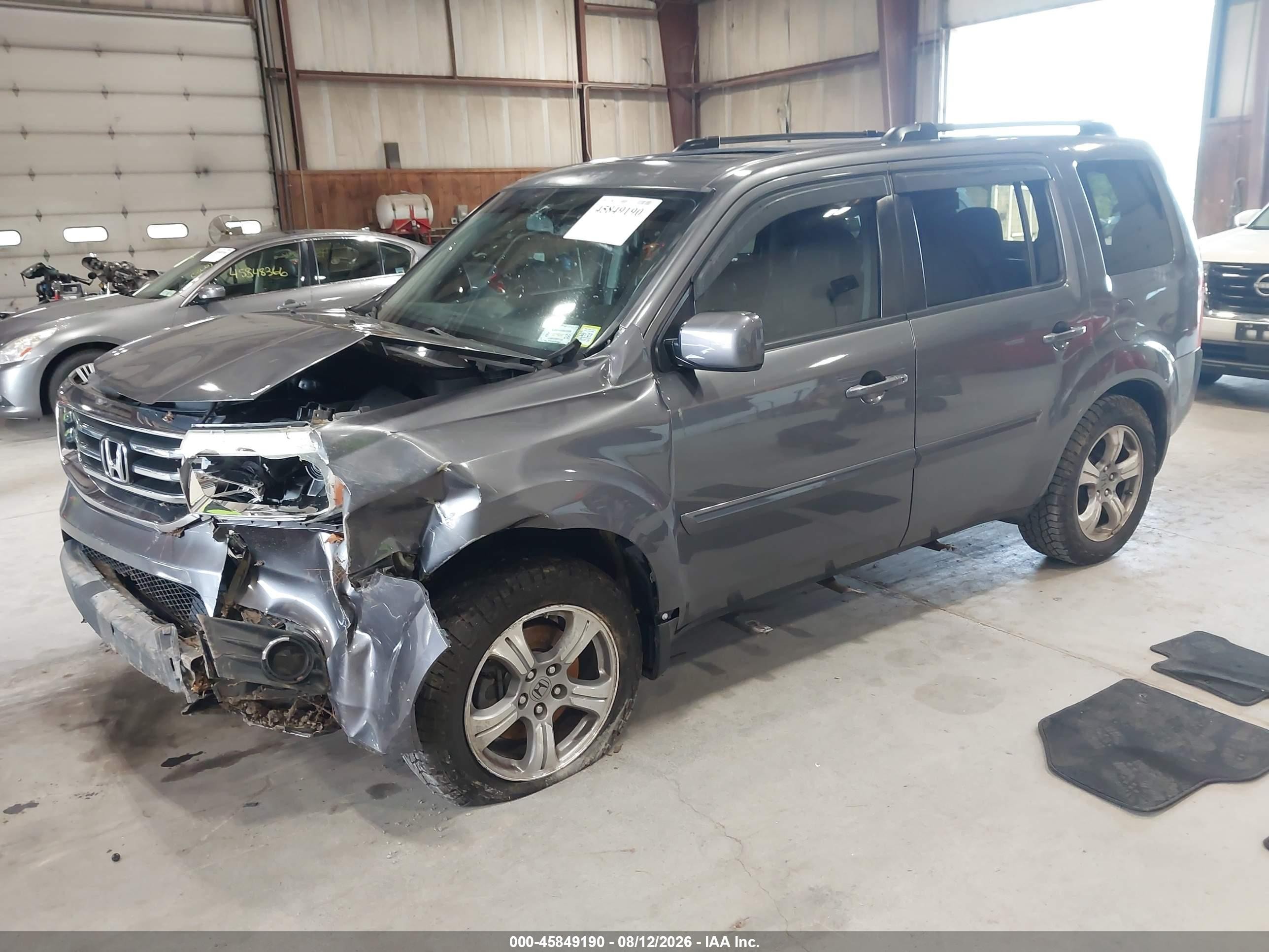 2014 Honda Pilot Ex-l Gray vin: 5FNYF4H54EB033858
