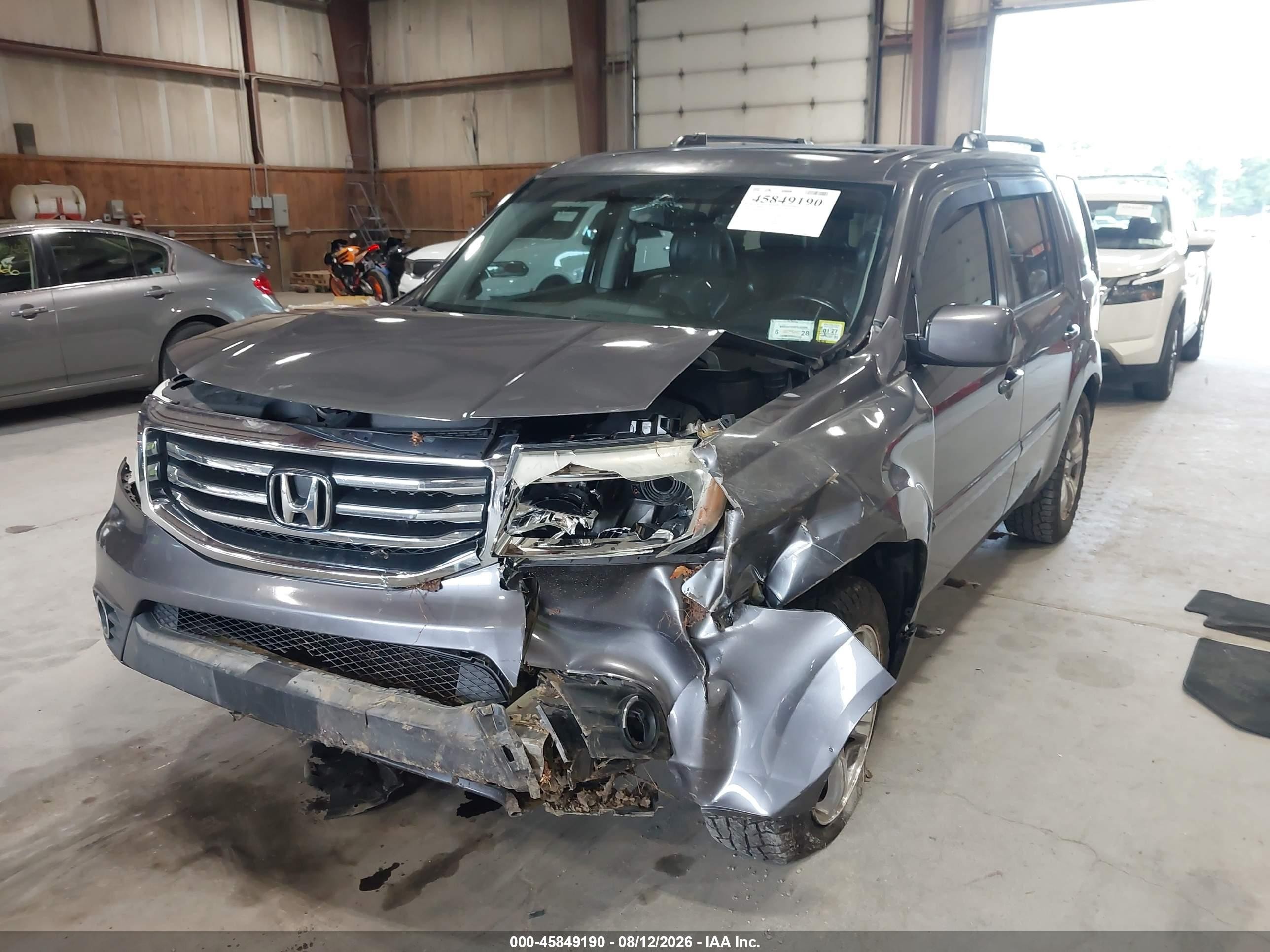 2014 Honda Pilot Ex-l Gray vin: 5FNYF4H54EB033858