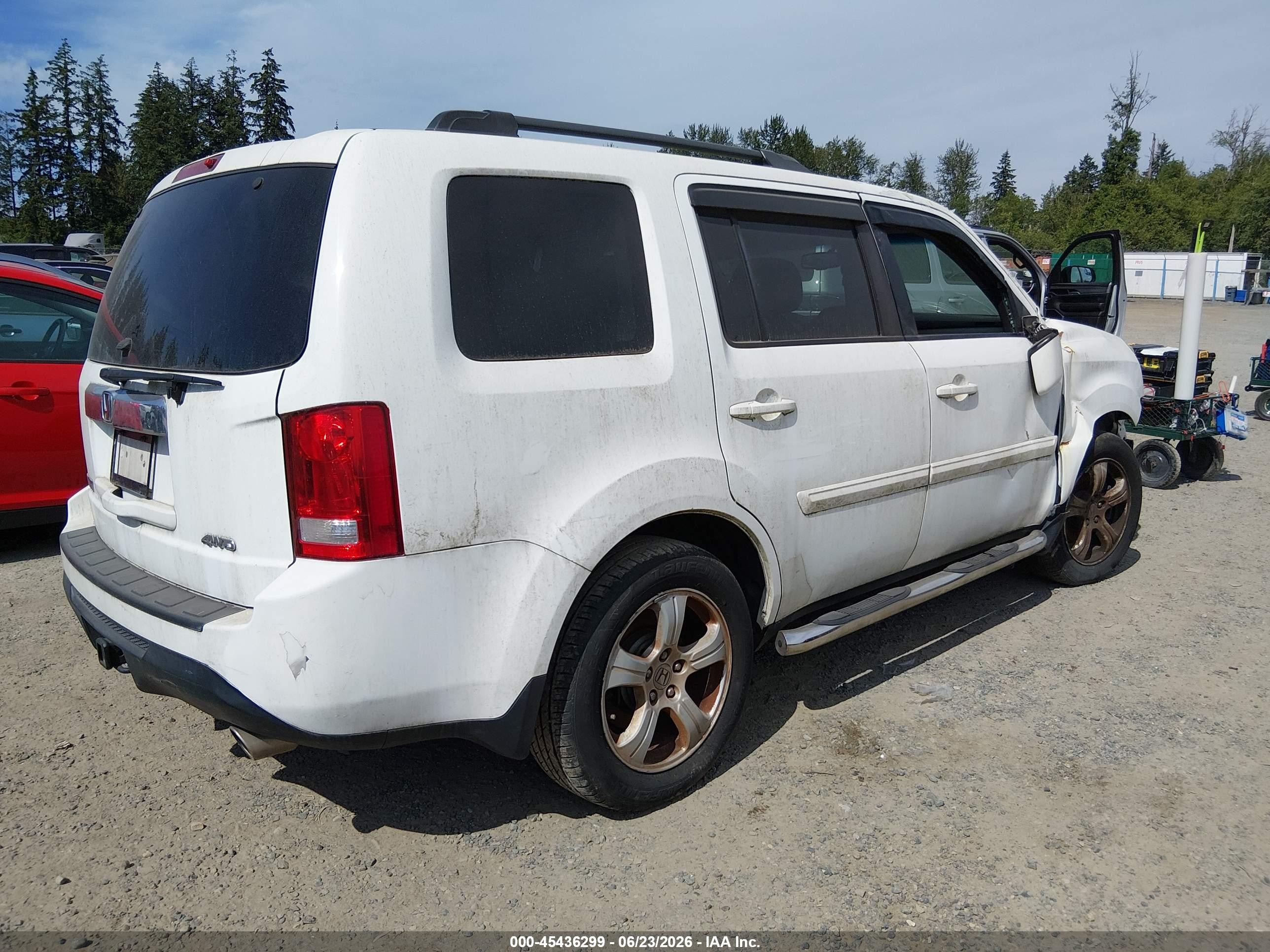 2014 Honda Pilot Ex-l White vin: 5FNYF4H54EB055536