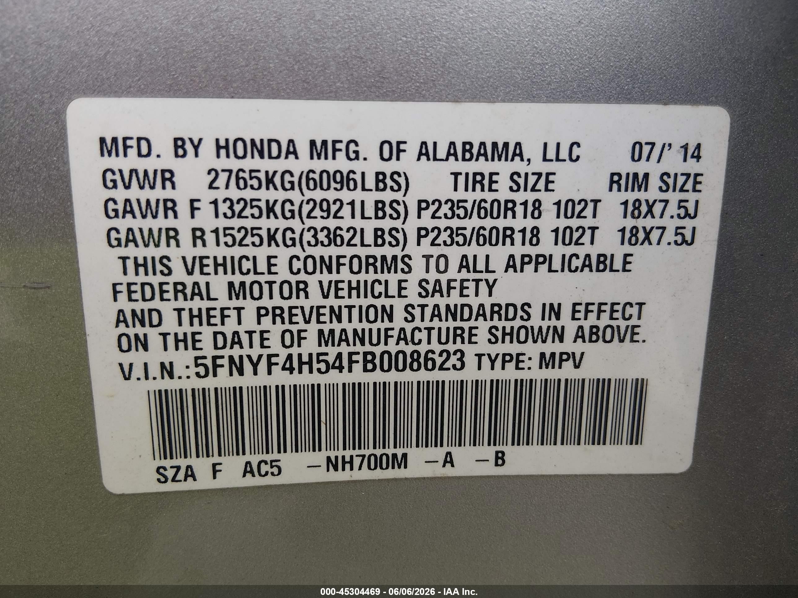 2015 Honda Pilot Ex-l Серебряный vin: 5FNYF4H54FB008623