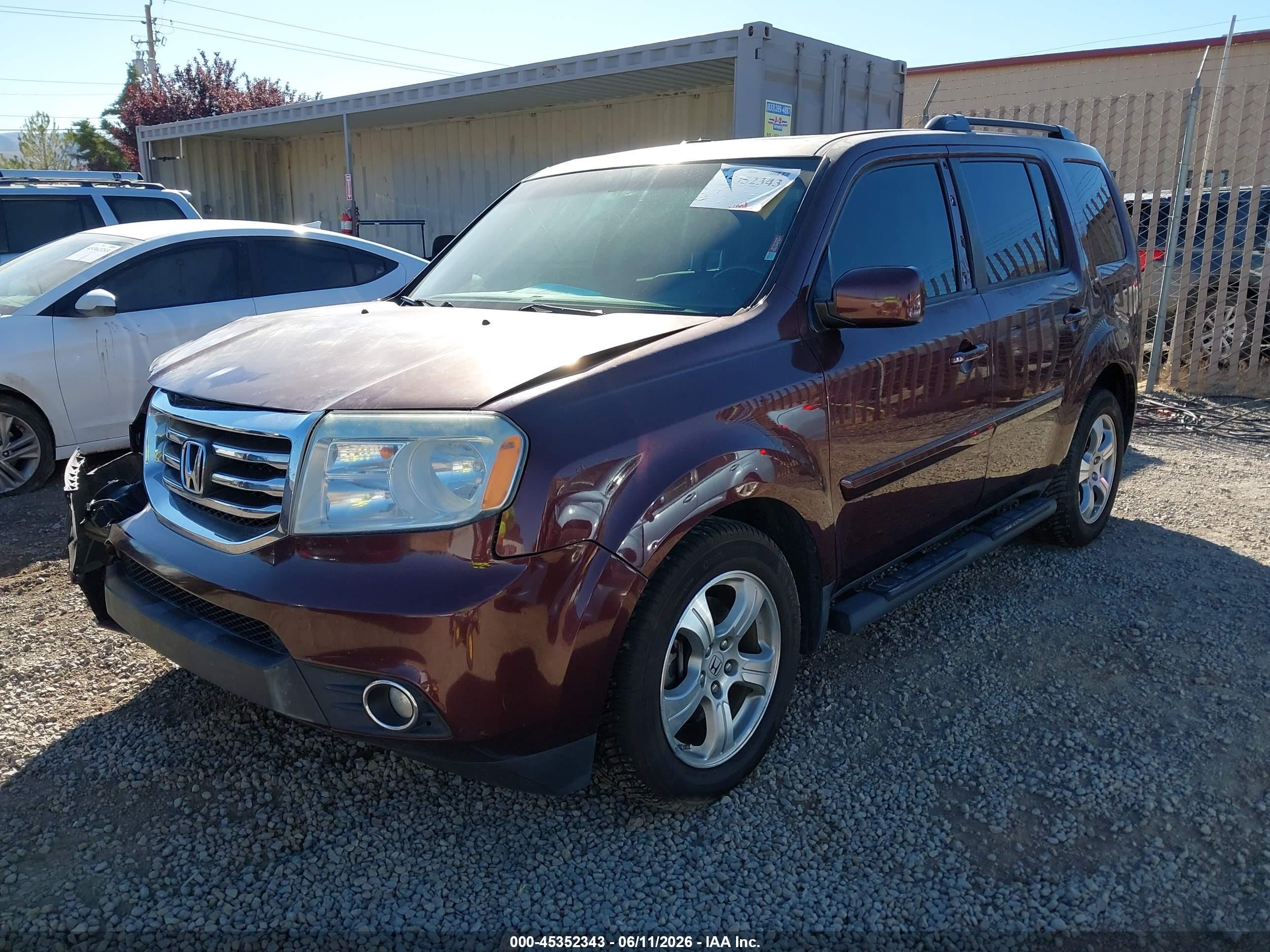 2015 Honda Pilot Ex-l Maroon vin: 5FNYF4H54FB036650