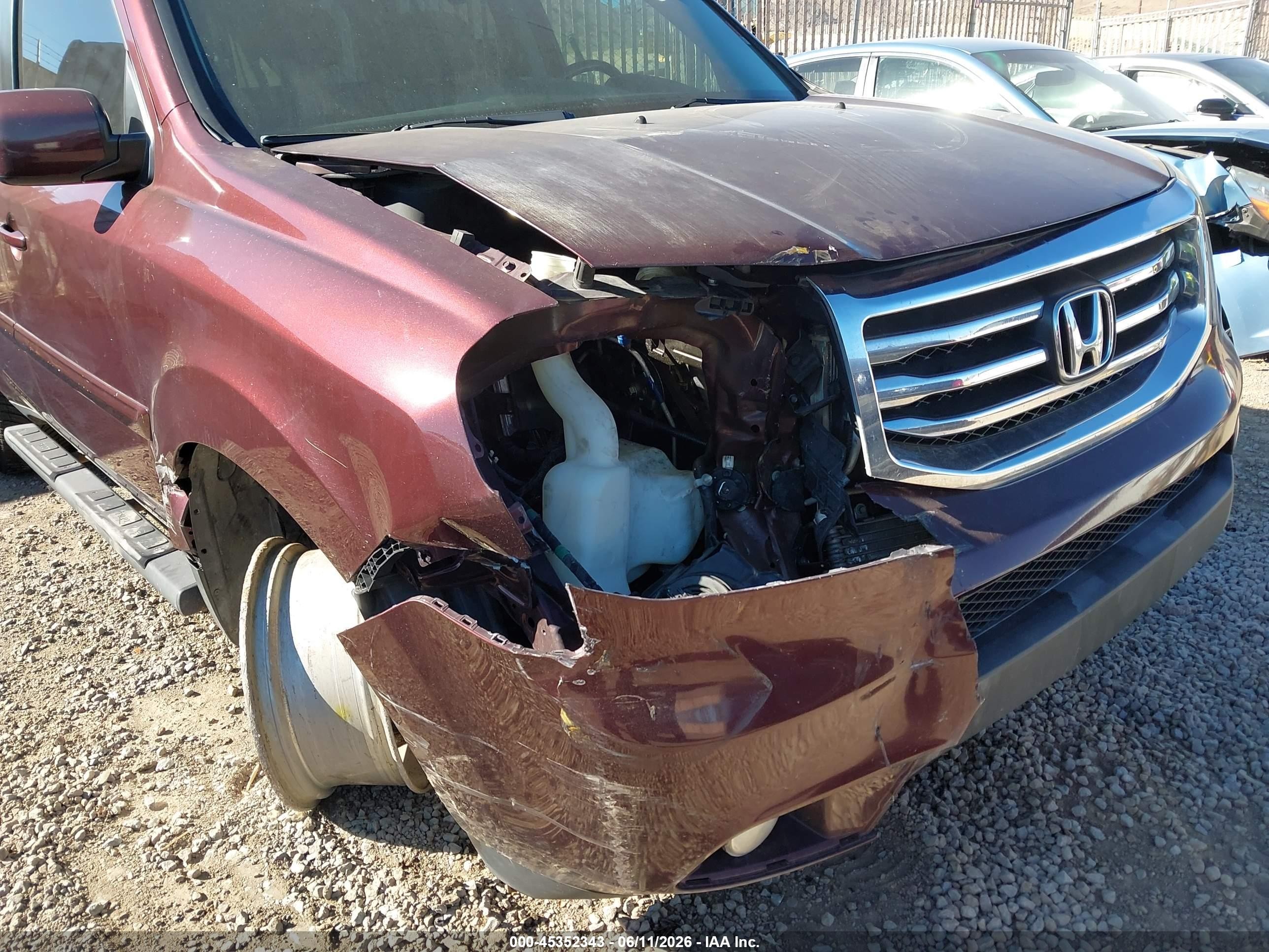 2015 Honda Pilot Ex-l Maroon vin: 5FNYF4H54FB036650