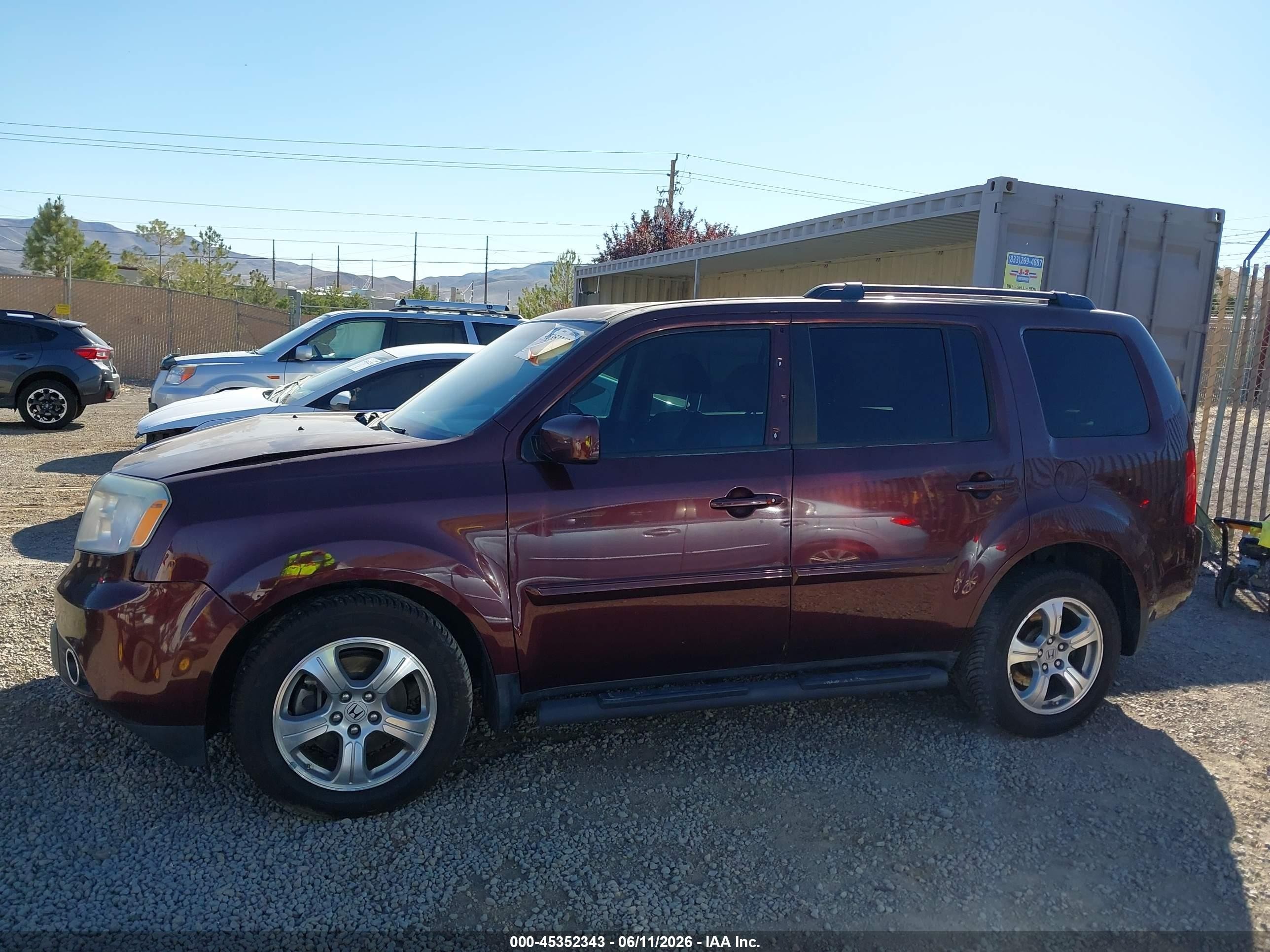 2015 Honda Pilot Ex-l Maroon vin: 5FNYF4H54FB036650