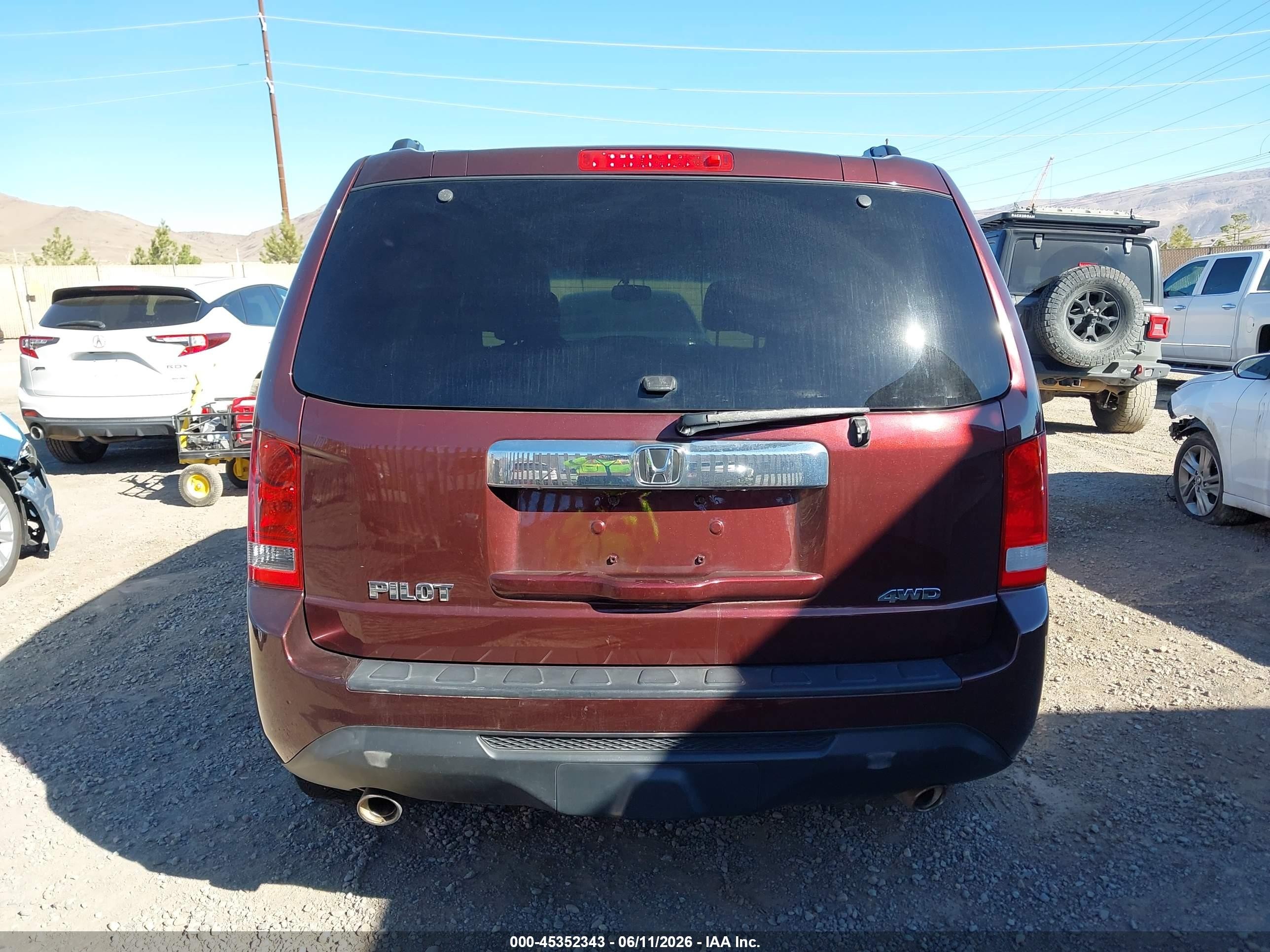 2015 Honda Pilot Ex-l Maroon vin: 5FNYF4H54FB036650