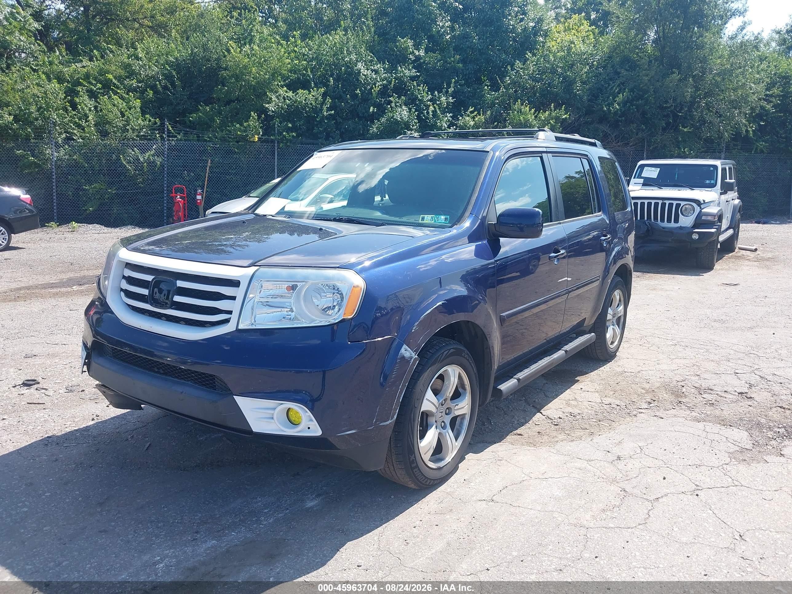 2015 Honda Pilot Ex-l Blue vin: 5FNYF4H54FB064190