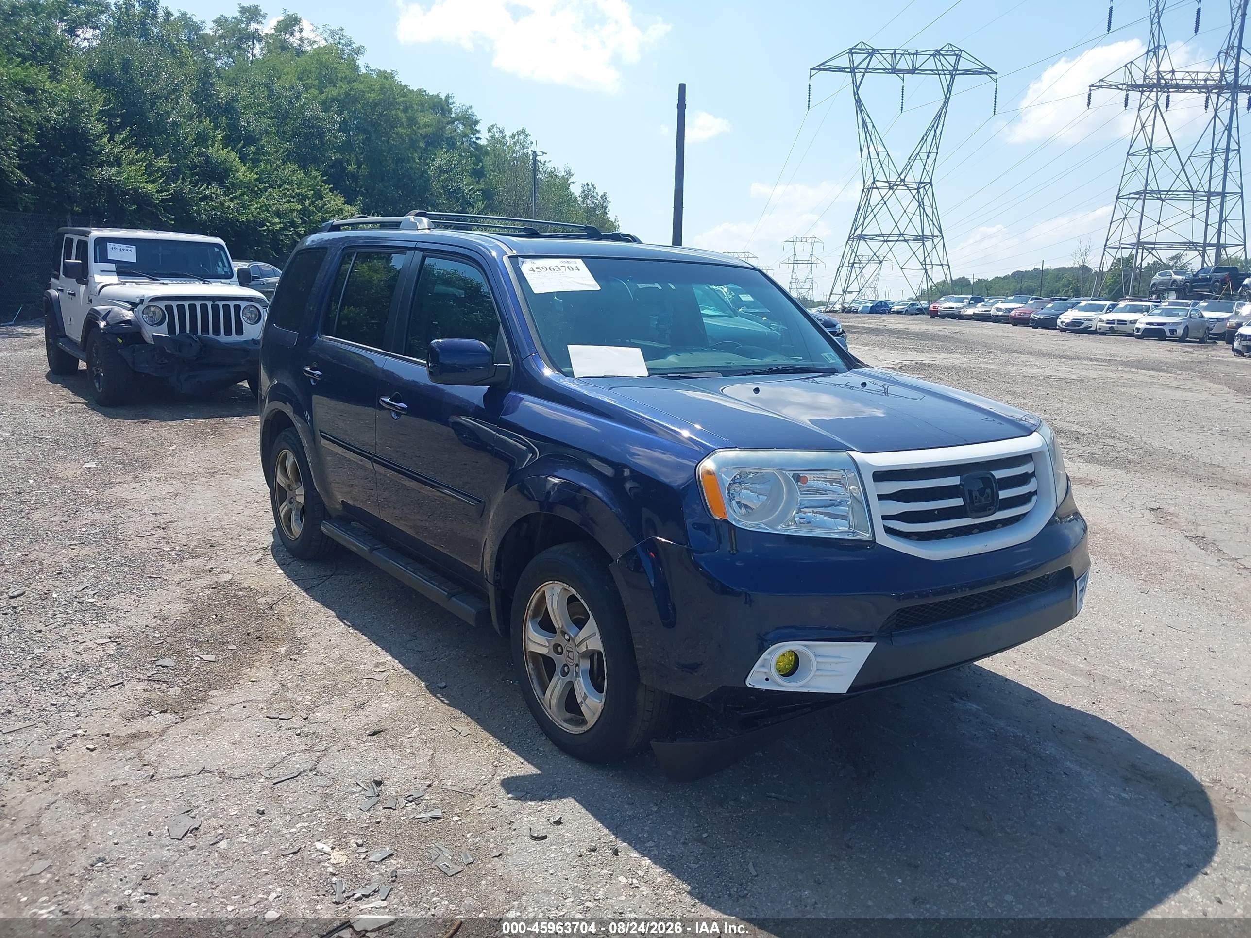2015 Honda Pilot Ex-l Blue vin: 5FNYF4H54FB064190
