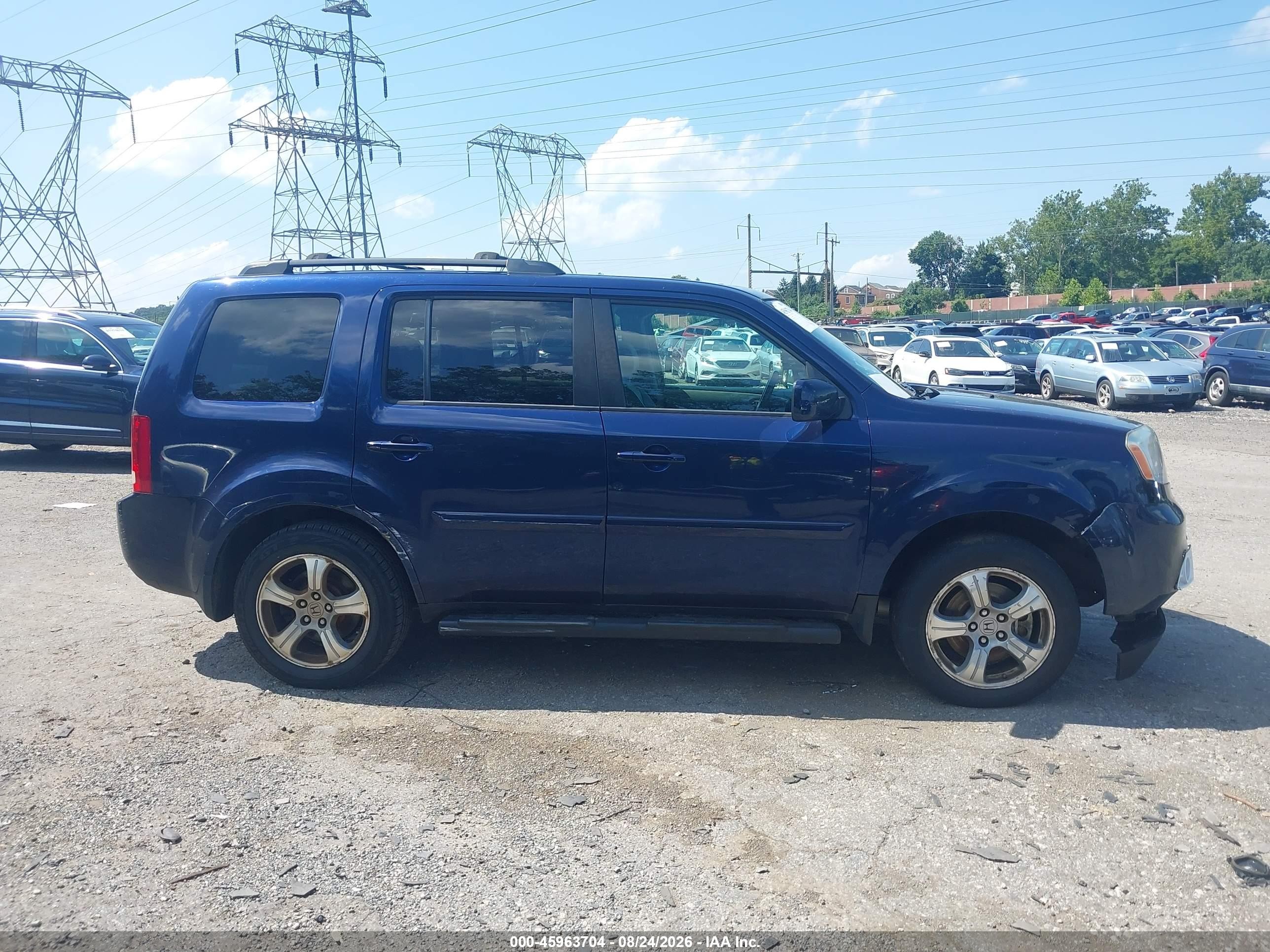 2015 Honda Pilot Ex-l Blue vin: 5FNYF4H54FB064190