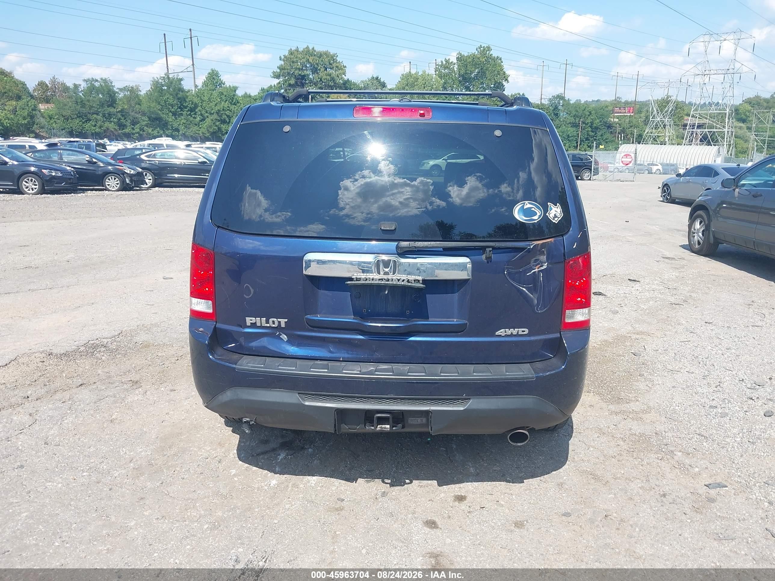 2015 Honda Pilot Ex-l Blue vin: 5FNYF4H54FB064190